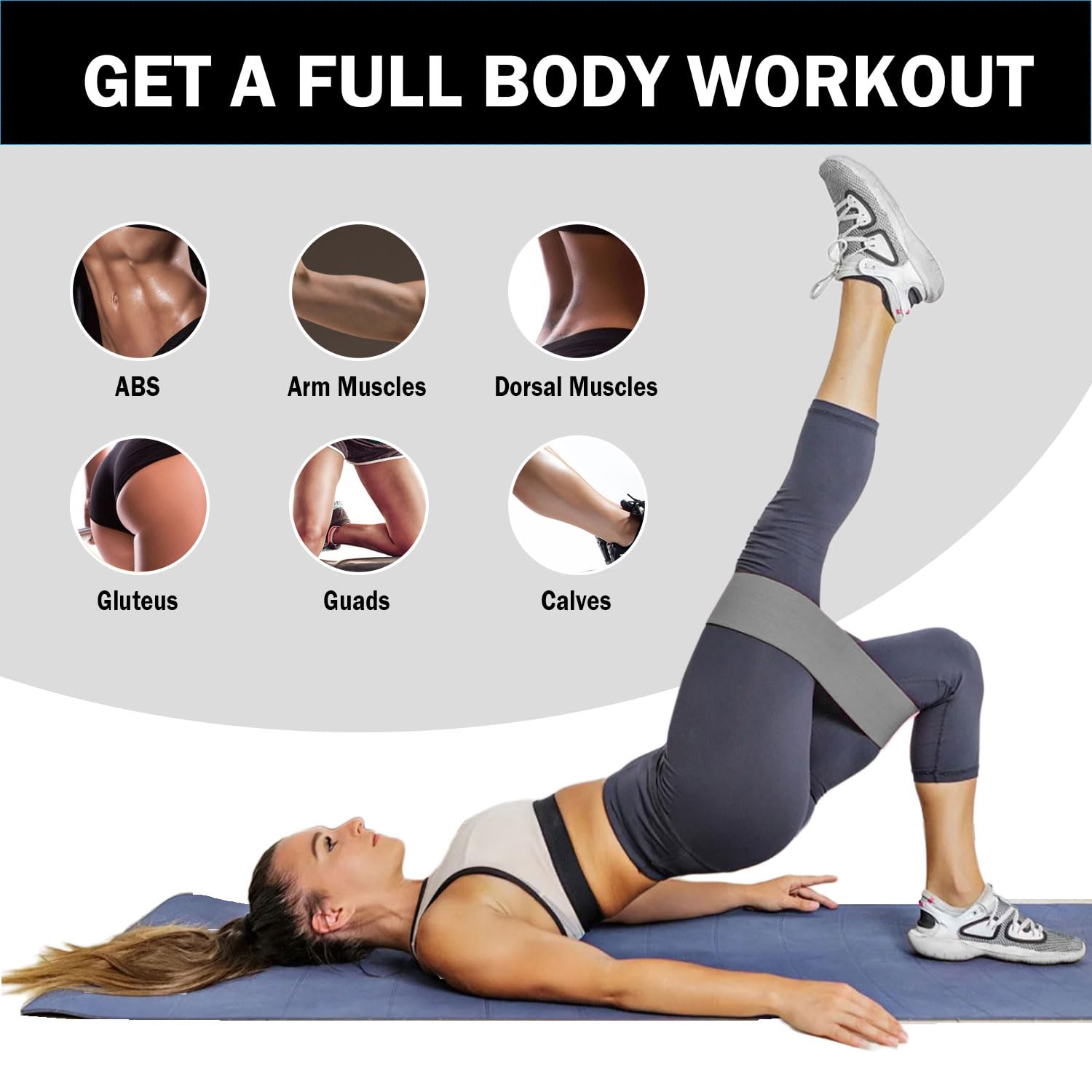 Non-Slip Fabric Resistance Bands for Working Out