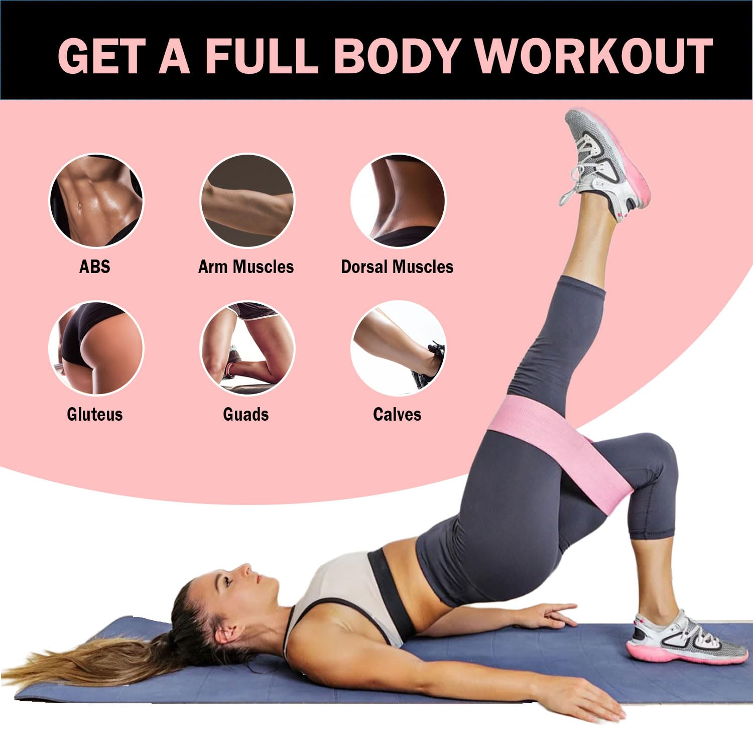 Non-Slip Fabric Resistance Bands for Working Out