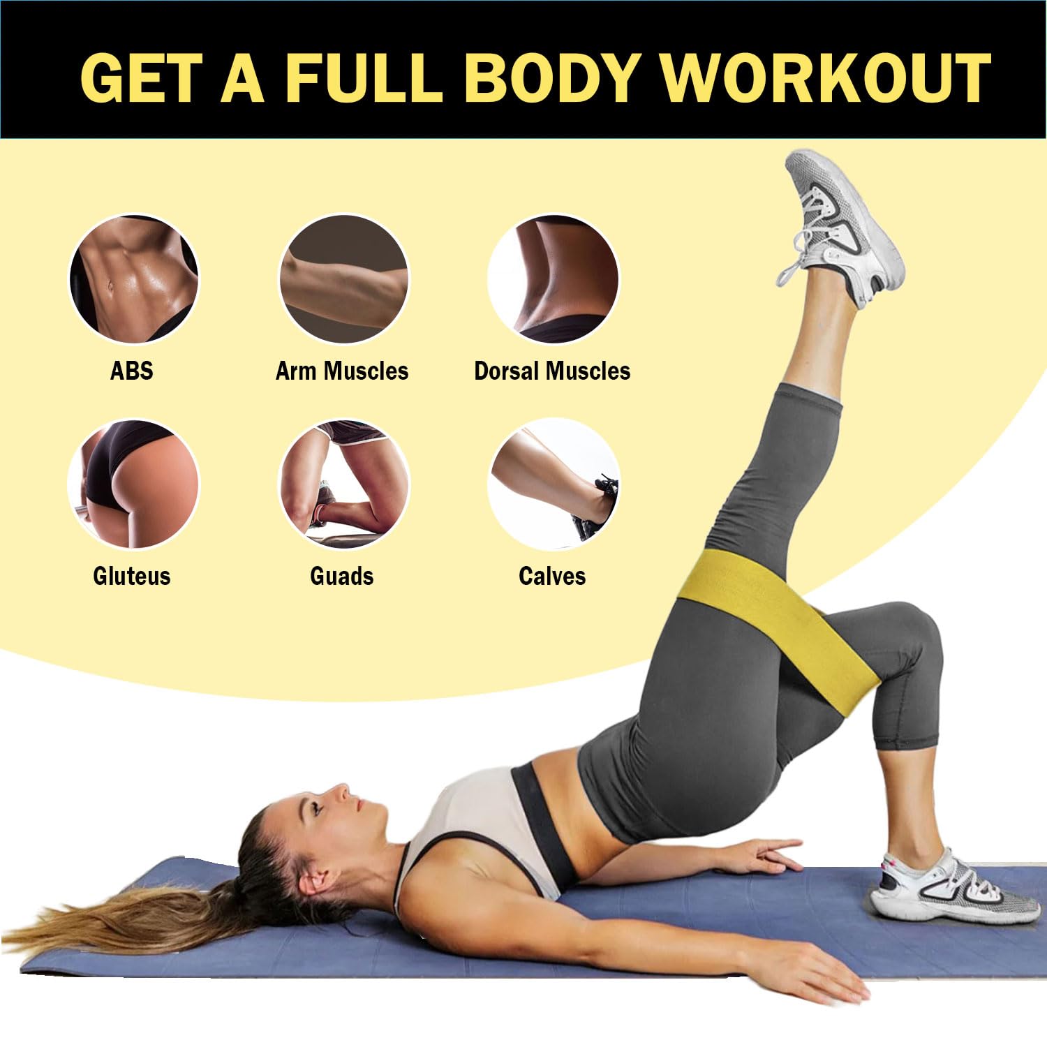 Non-Slip Fabric Resistance Bands for Working Out