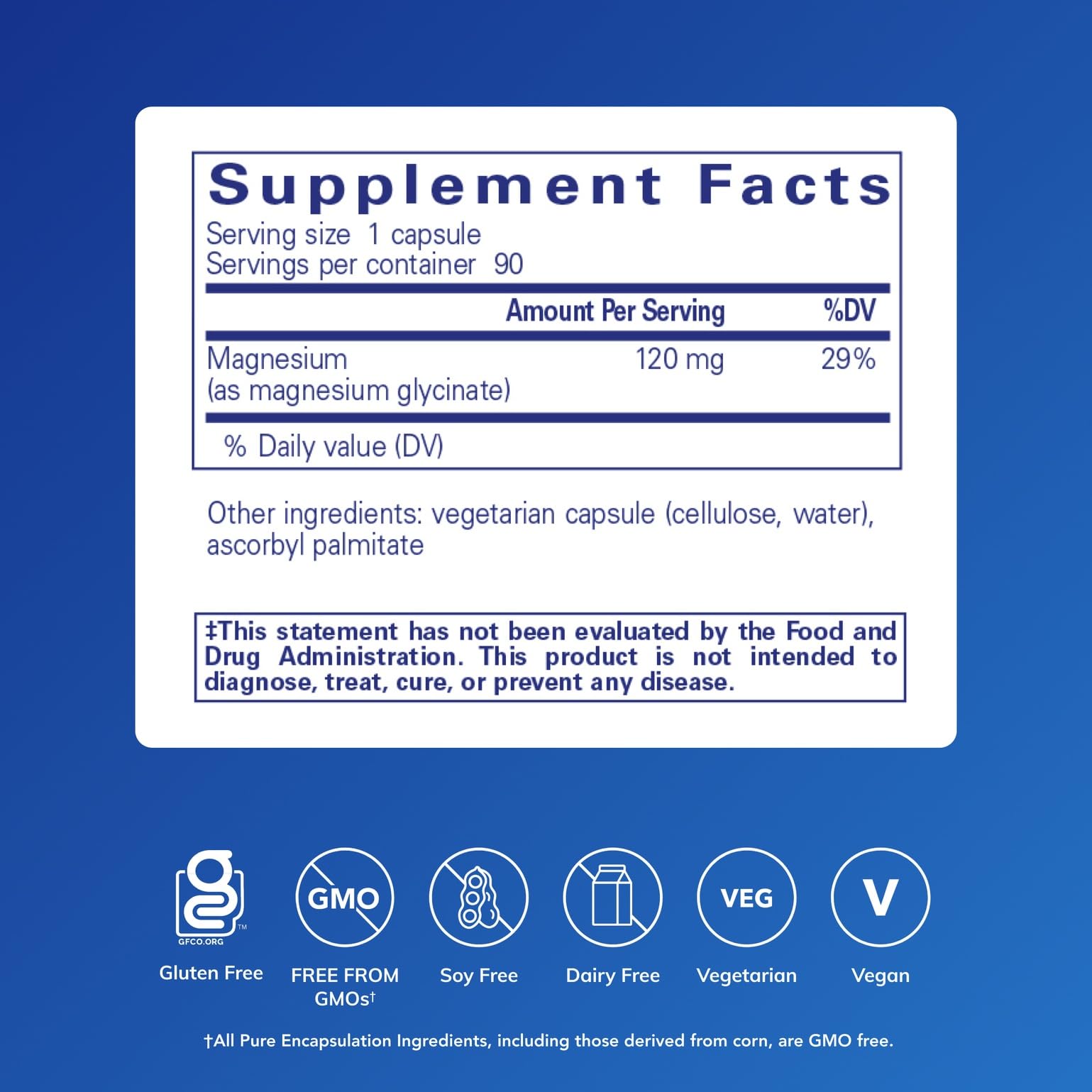 Pure Encapsulations Magnesium (Glycinate) -  90 Capsules