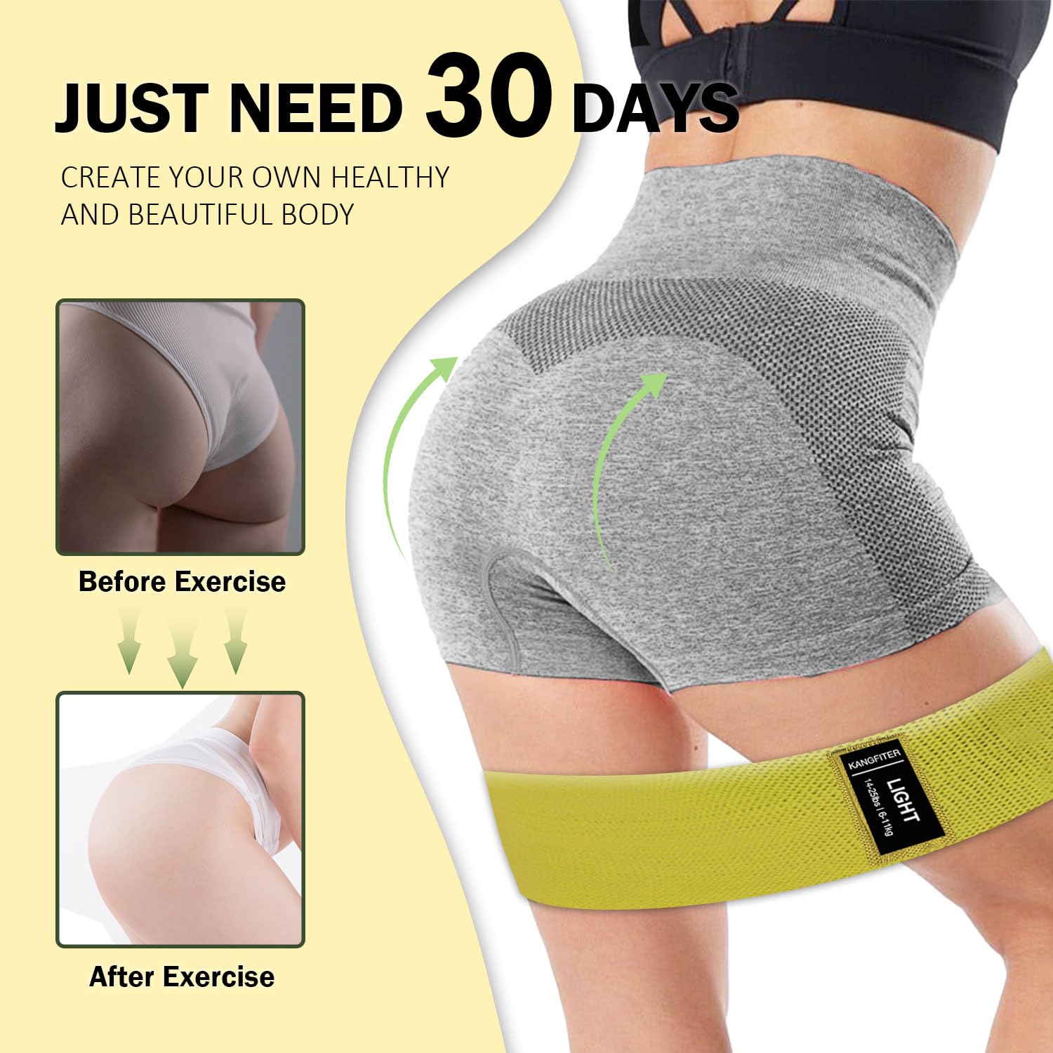 Non-Slip Fabric Resistance Bands for Working Out