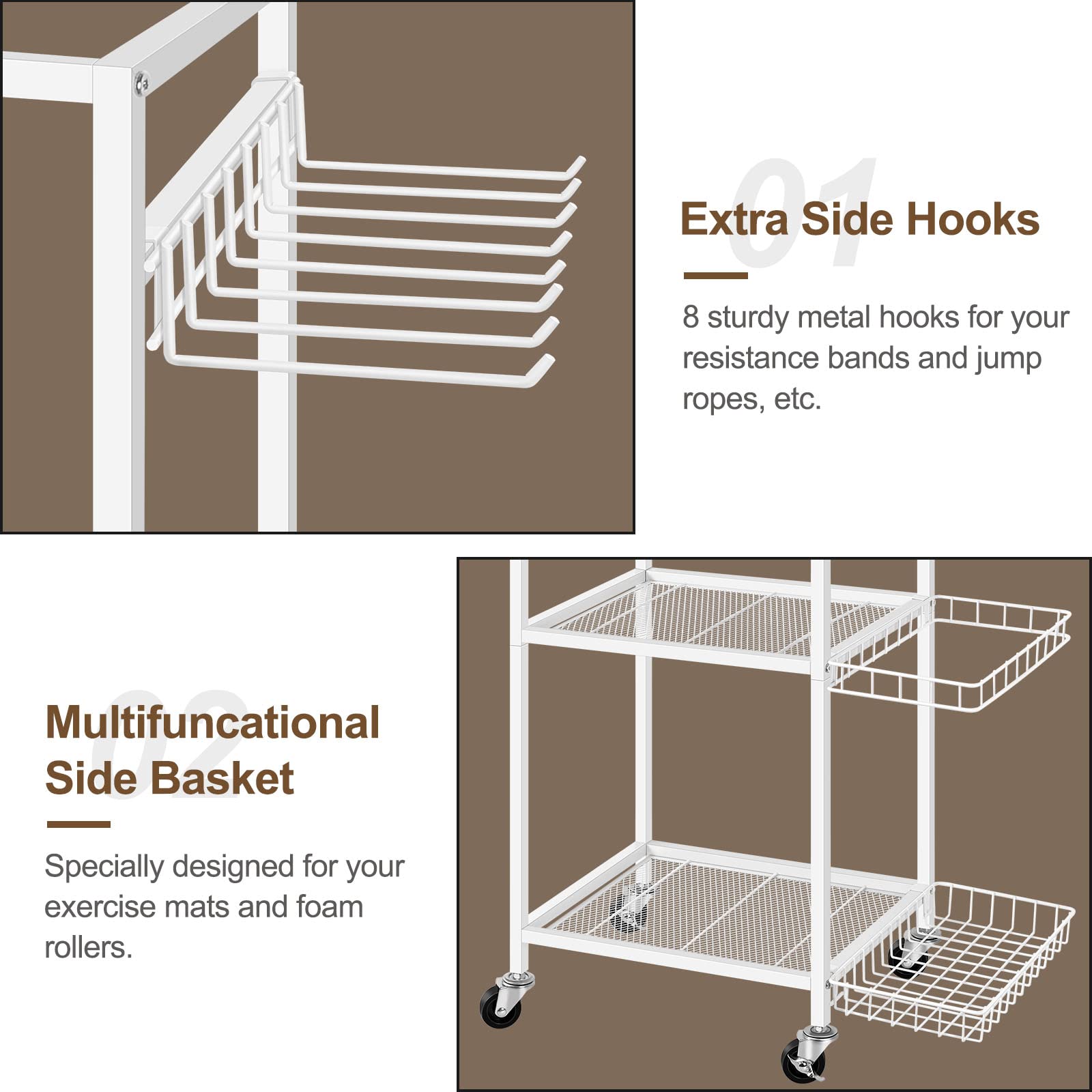 Workout Equipment Storage Cart