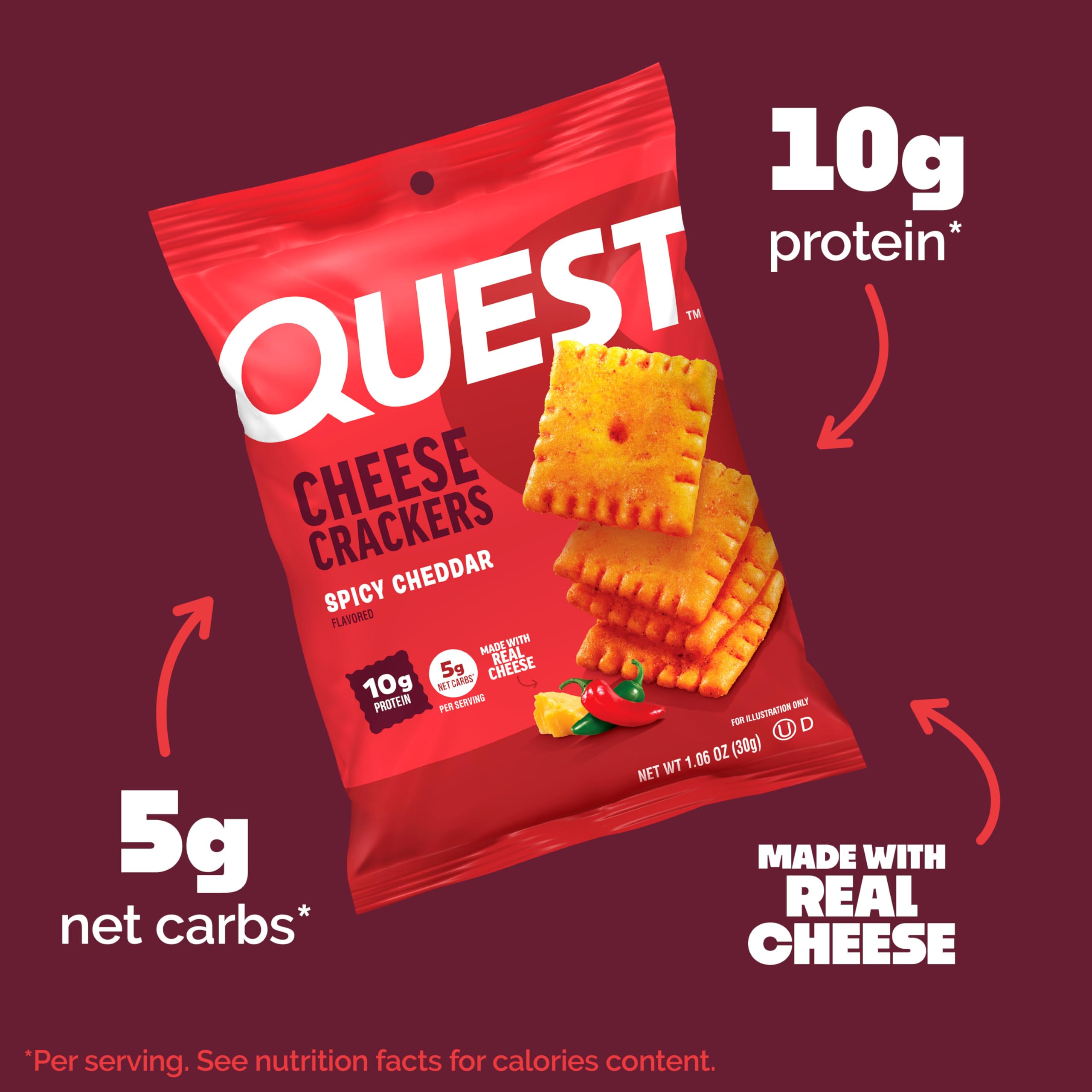 Quest Nutrition Cheese Crackers, 10g Protein, Made with Real Cheese
