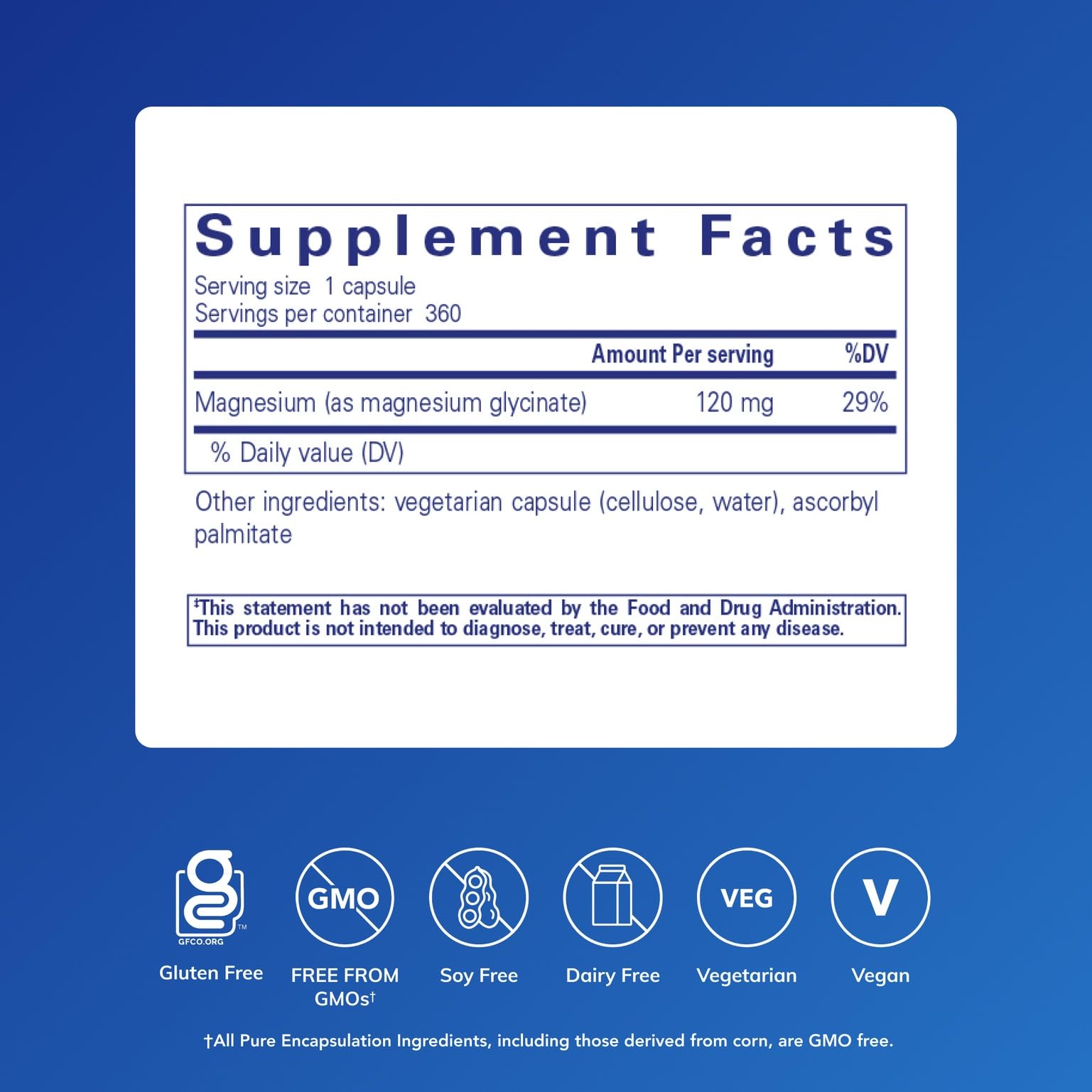Pure Encapsulations Magnesium (Glycinate) -  90 Capsules