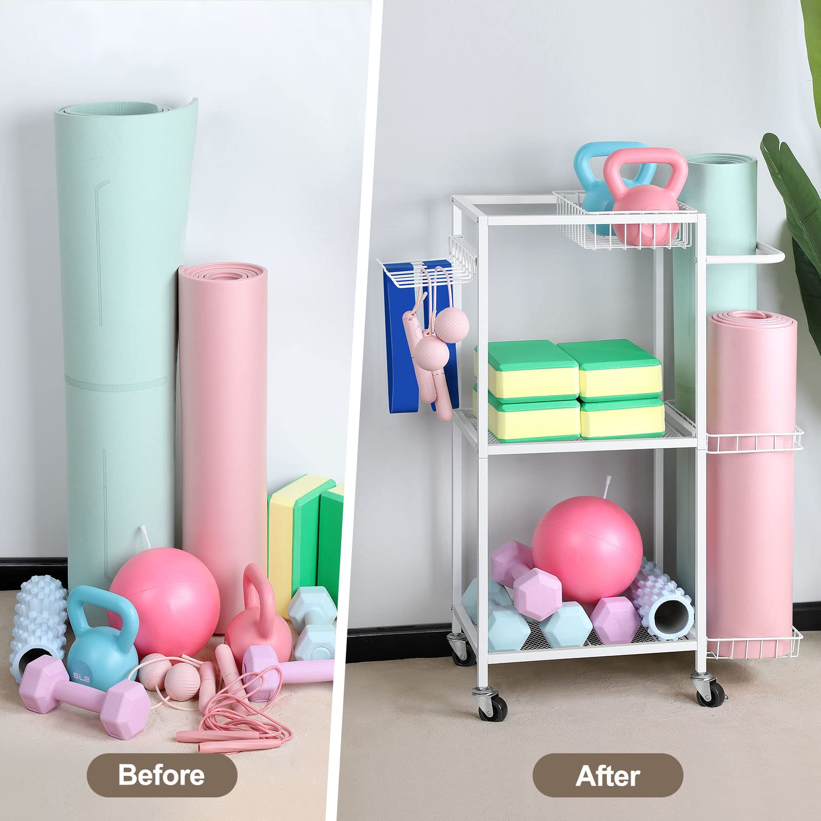 Workout Equipment Storage Cart