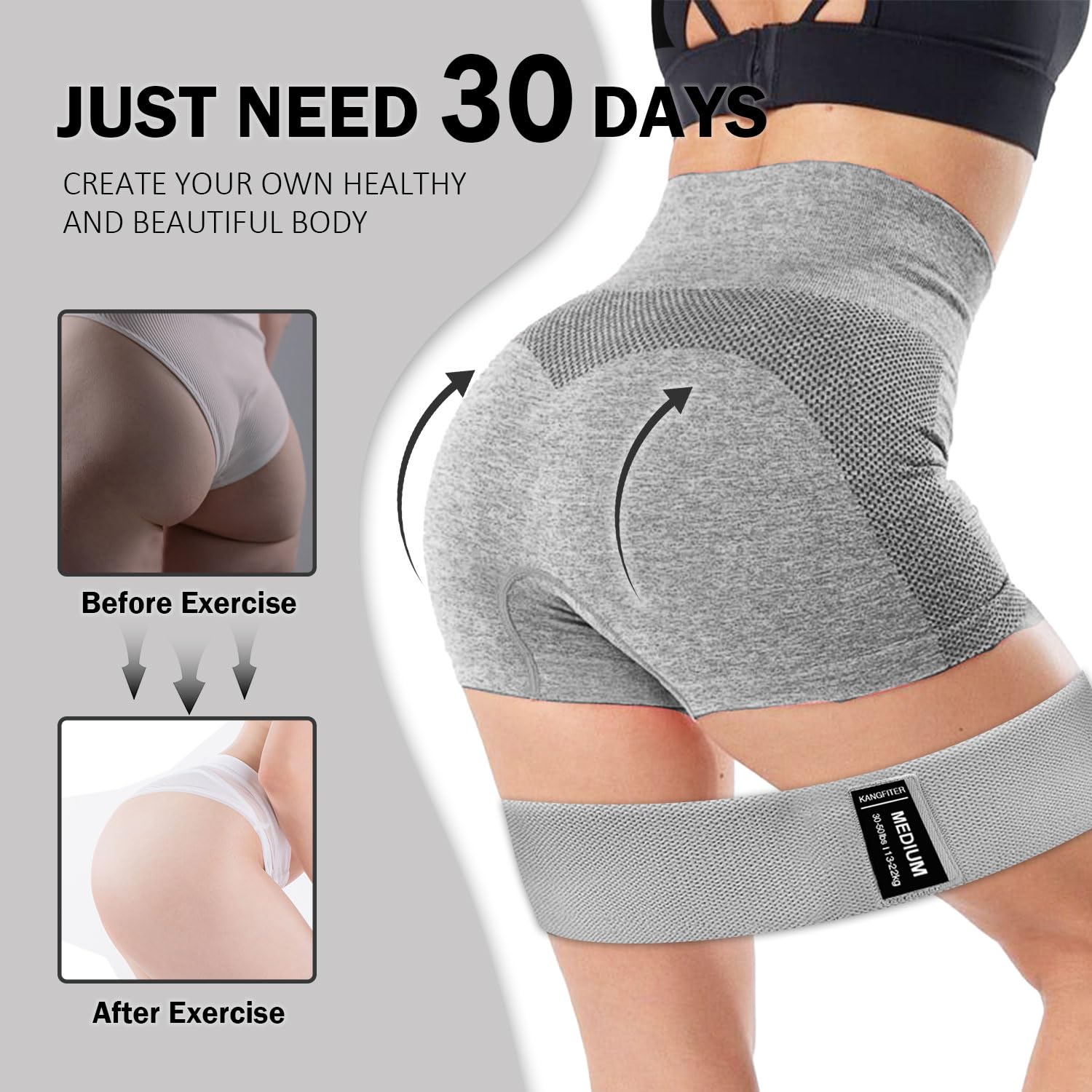 Non-Slip Fabric Resistance Bands for Working Out