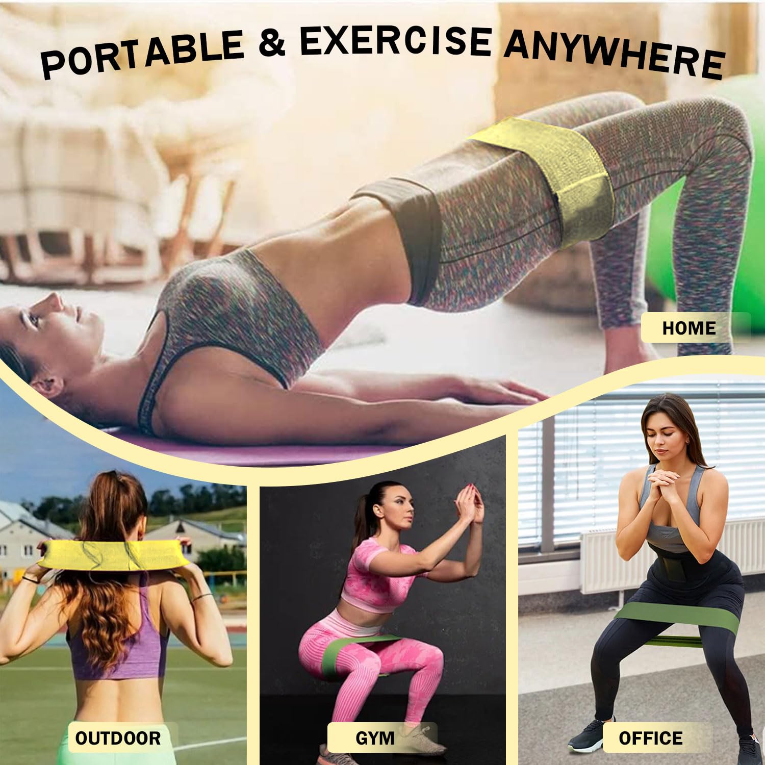 Non-Slip Fabric Resistance Bands for Working Out