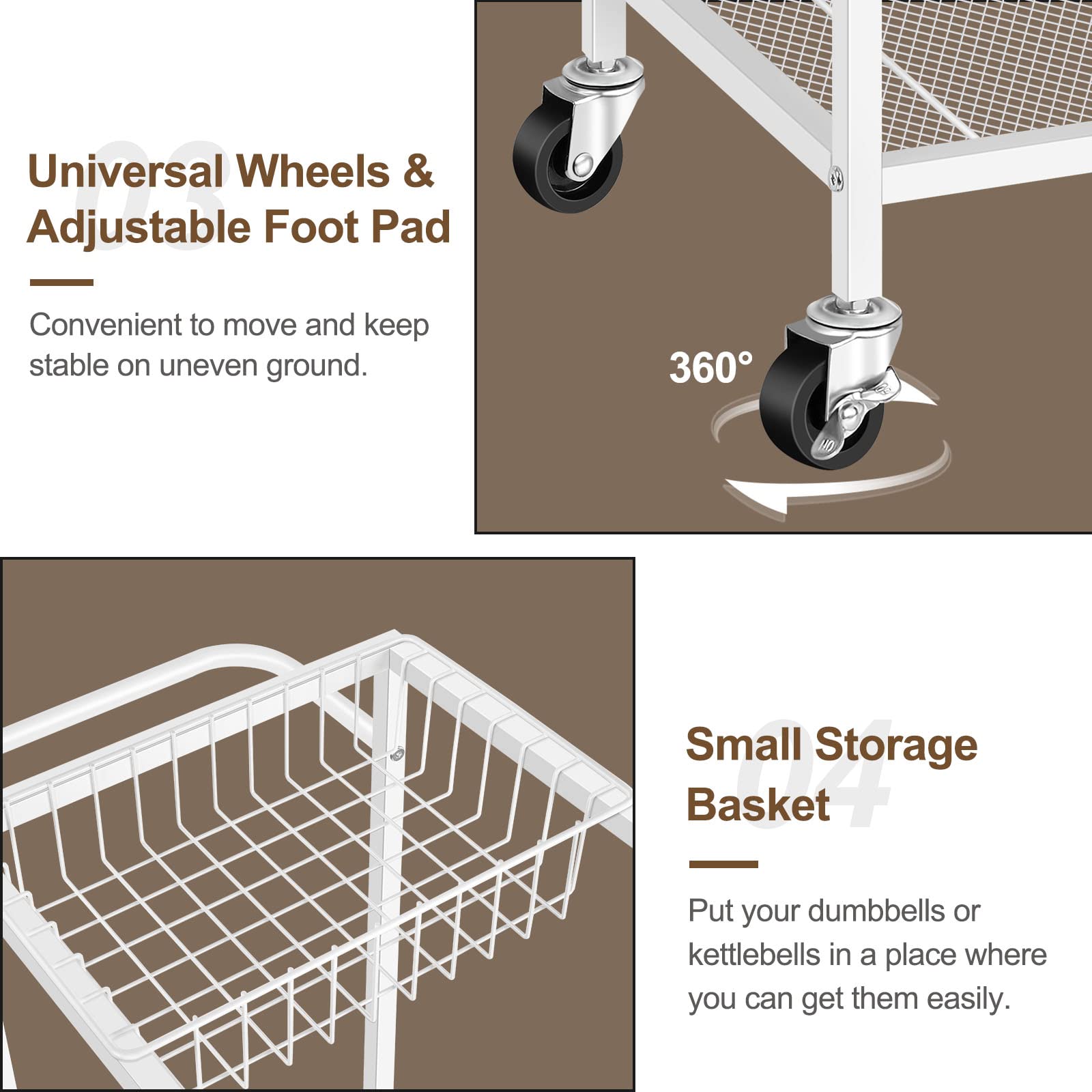 Workout Equipment Storage Cart
