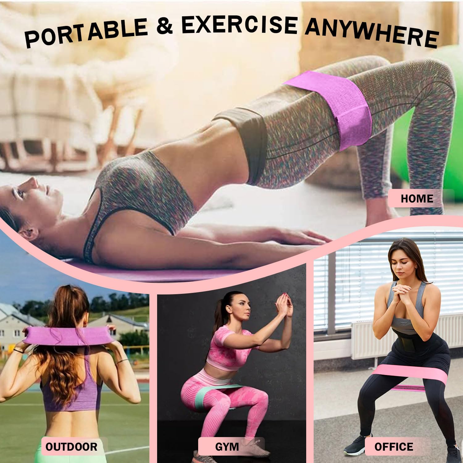 Non-Slip Fabric Resistance Bands for Working Out