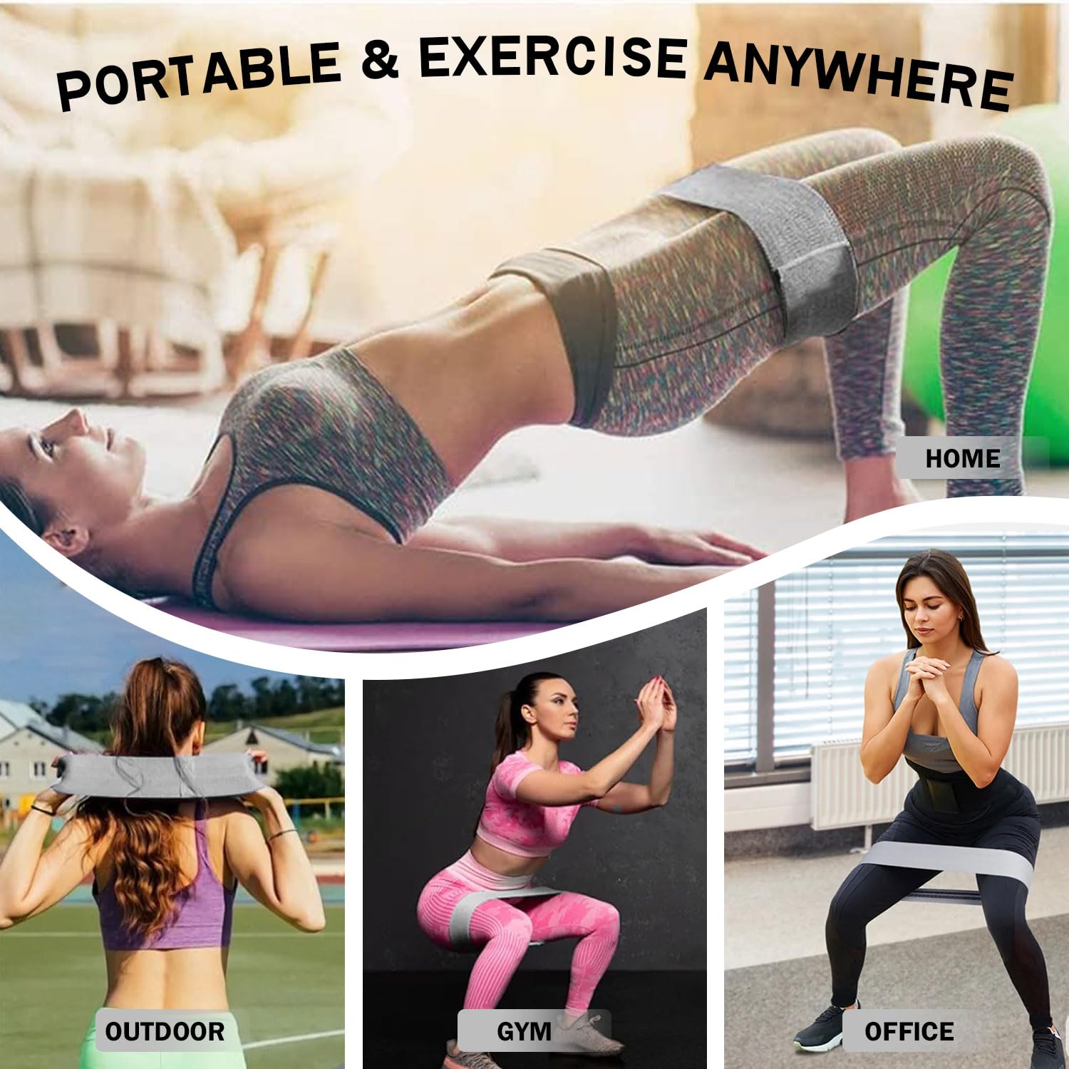 Non-Slip Fabric Resistance Bands for Working Out