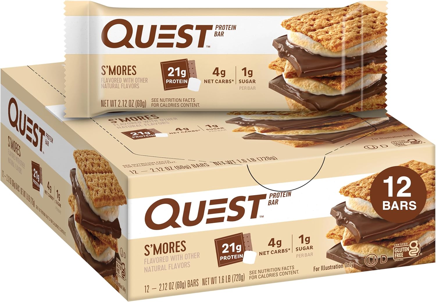 Quest Nutrition Blueberry Muffin Protein Bars, 20g Protein, Gluten Free