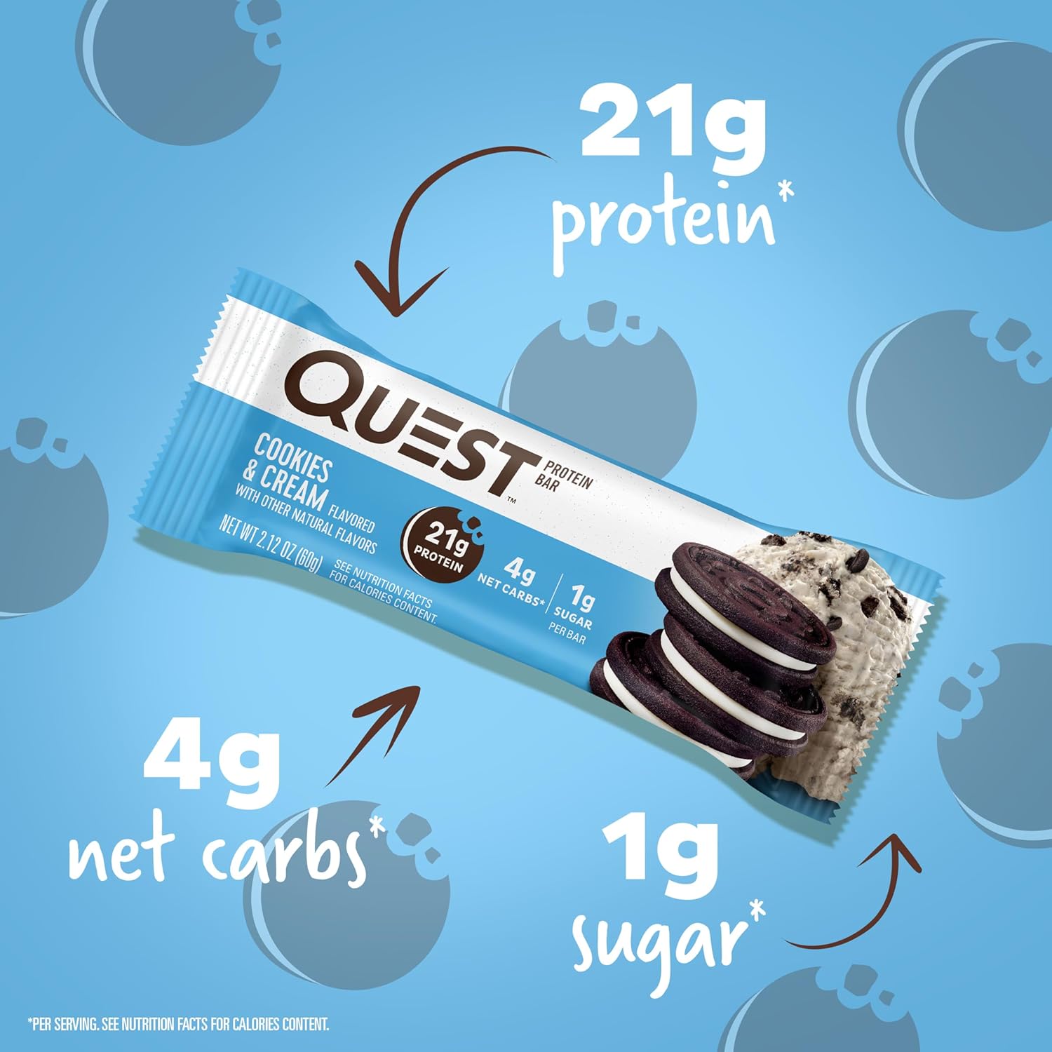 Quest Nutrition Blueberry Muffin Protein Bars, 20g Protein, Gluten Free