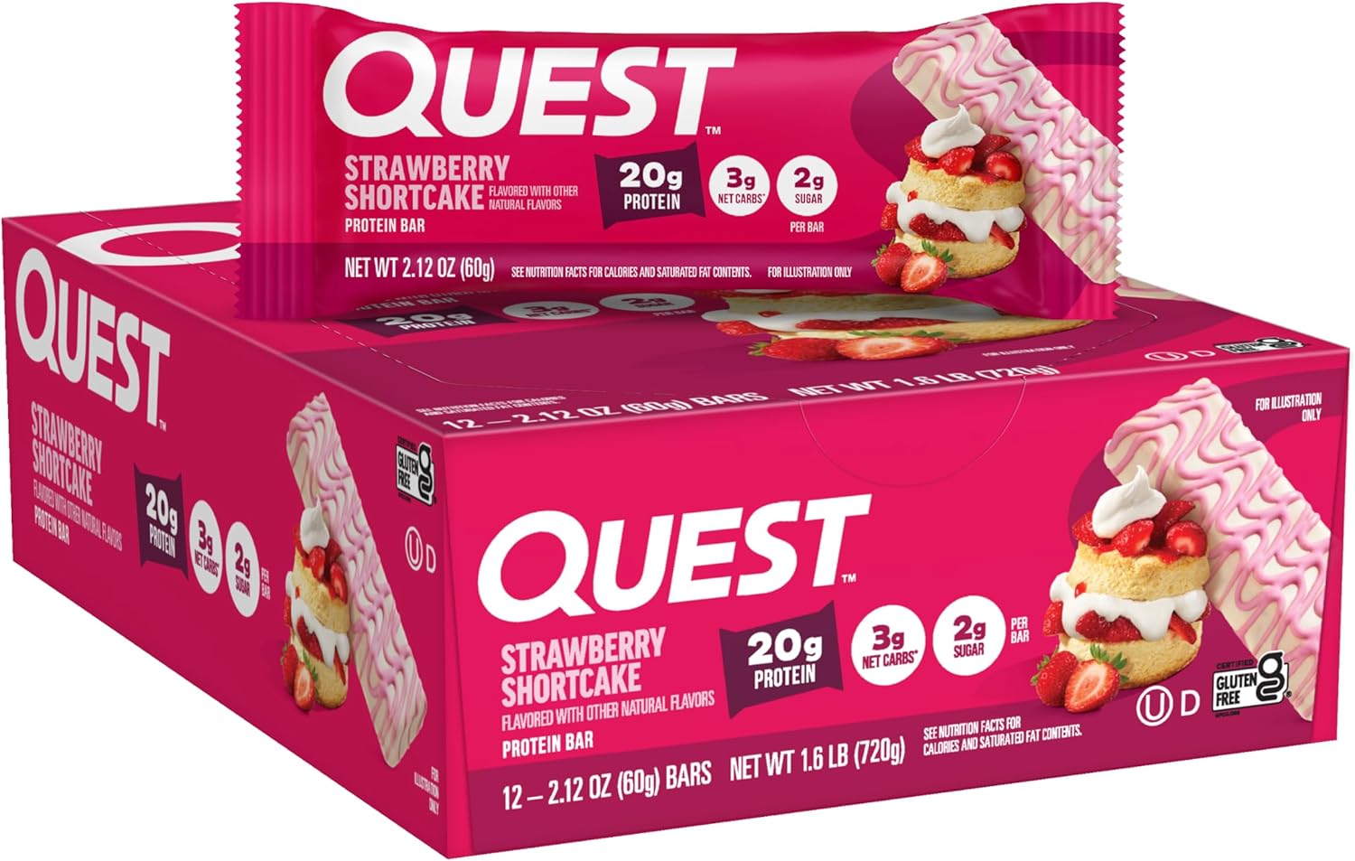 Quest Nutrition Blueberry Muffin Protein Bars, 20g Protein, Gluten Free