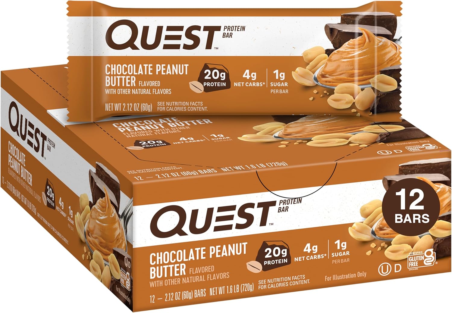 Quest Nutrition Blueberry Muffin Protein Bars, 20g Protein, Gluten Free