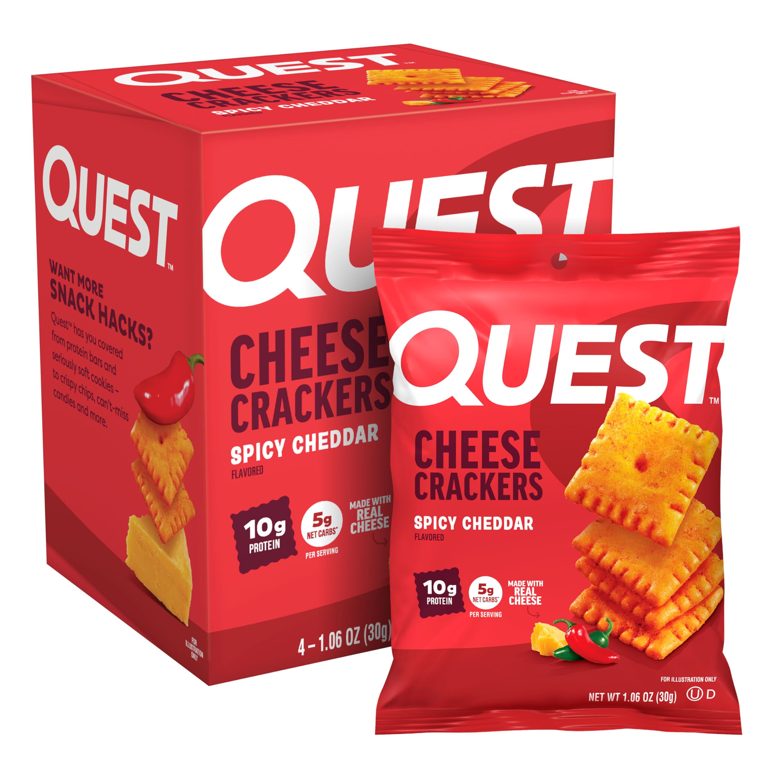 Quest Nutrition Cheese Crackers, 10g Protein, Made with Real Cheese