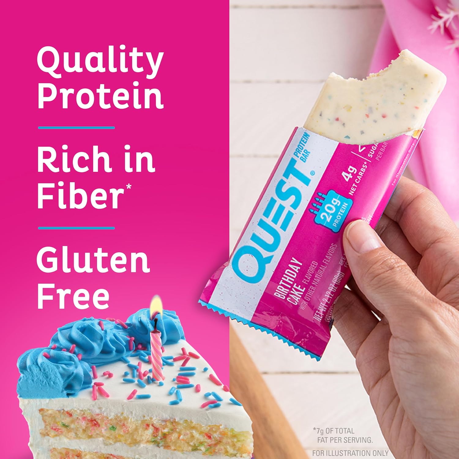Quest Nutrition Blueberry Muffin Protein Bars, 20g Protein, Gluten Free