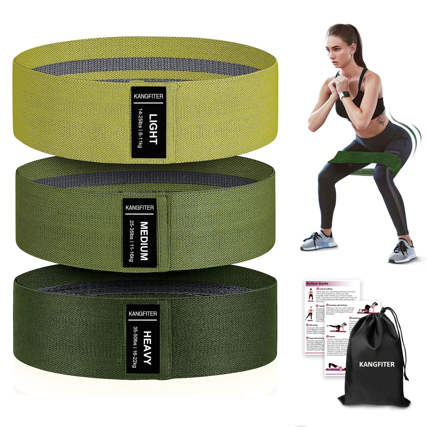 Non-Slip Fabric Resistance Bands for Working Out
