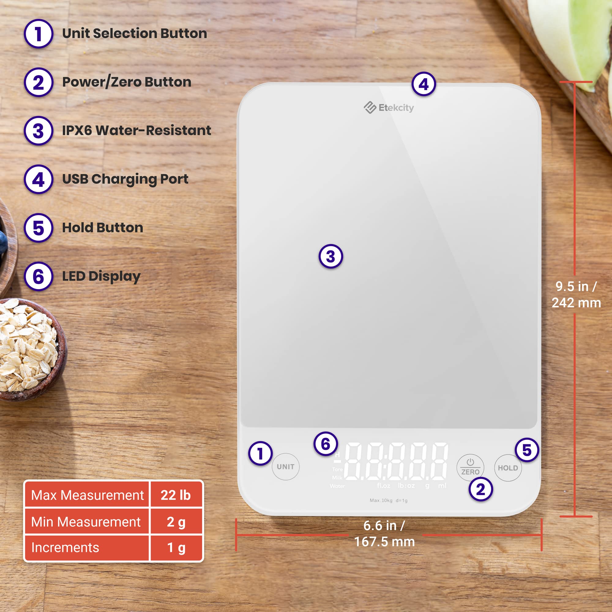 Etekcity Food Kitchen Scale, Digital Grams and Ounces