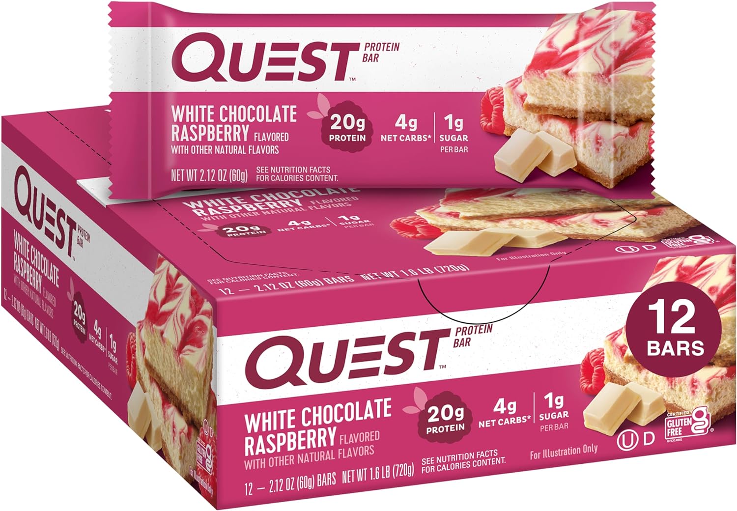 Quest Nutrition Blueberry Muffin Protein Bars, 20g Protein, Gluten Free