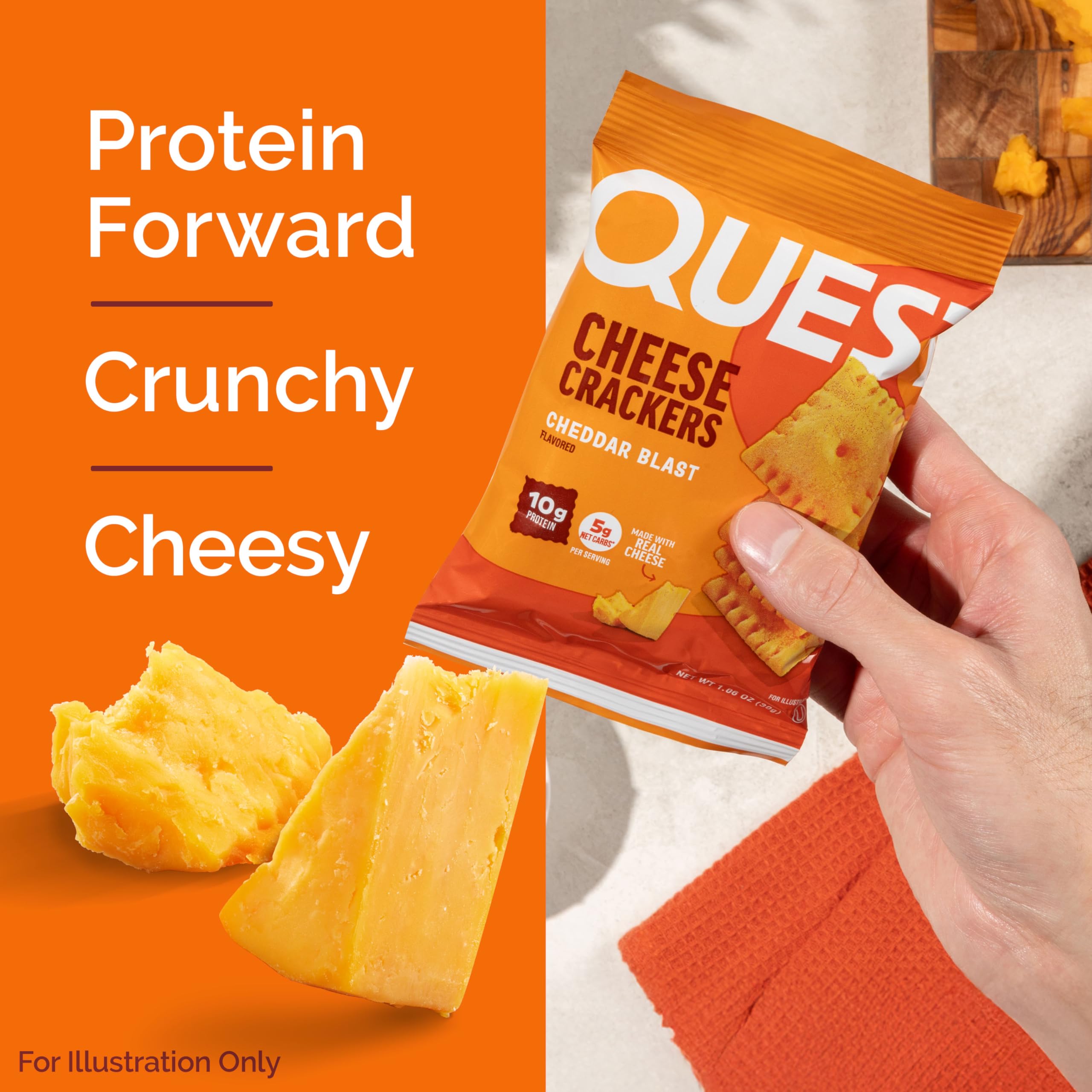Quest Nutrition Cheese Crackers, 10g Protein, Made with Real Cheese