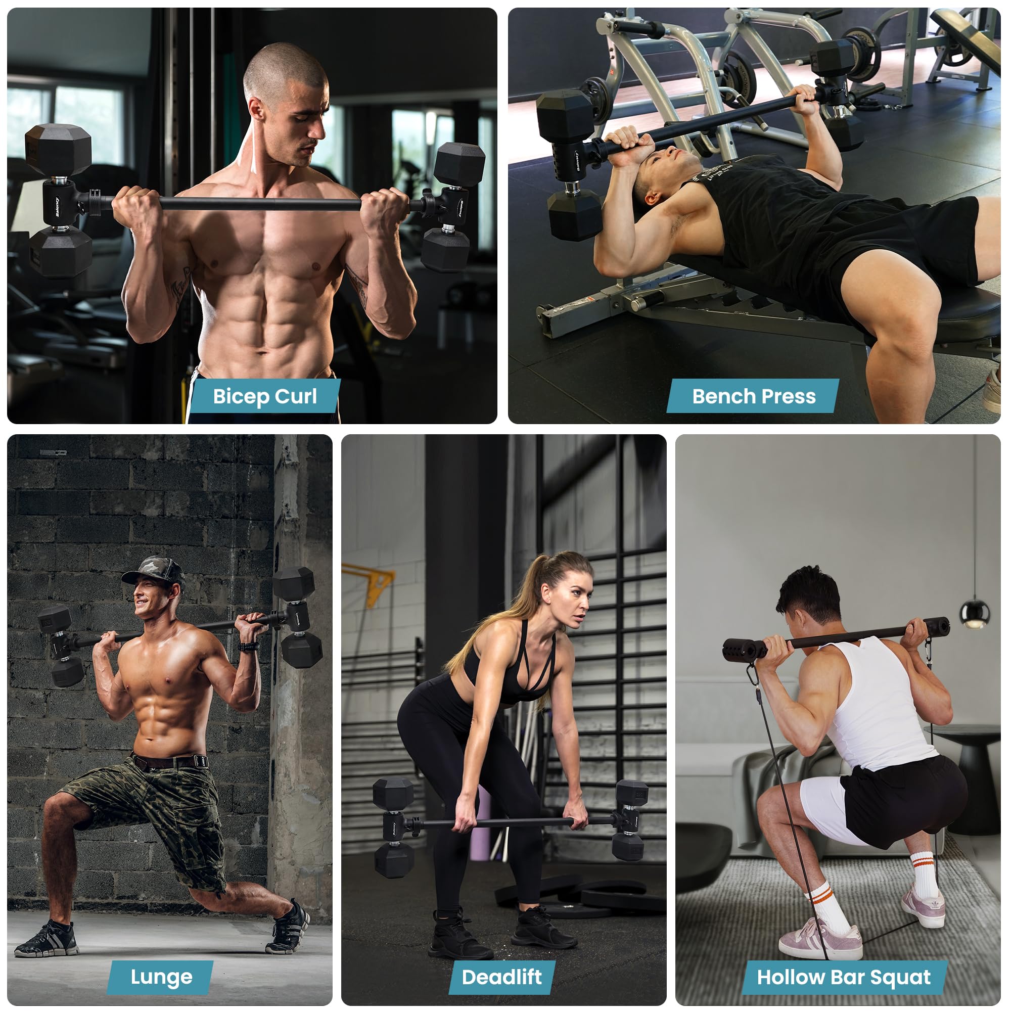 Dumbbell Converter, Convert Dumbbells to Barbell