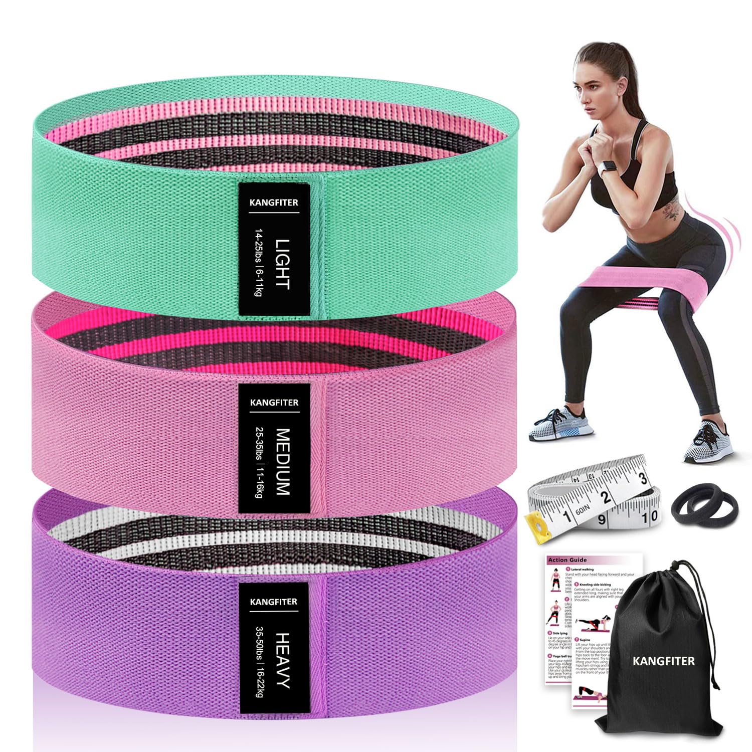 Non-Slip Fabric Resistance Bands for Working Out