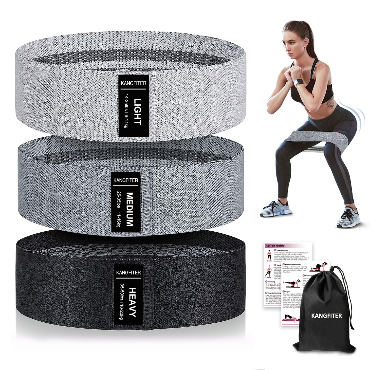 Non-Slip Fabric Resistance Bands for Working Out