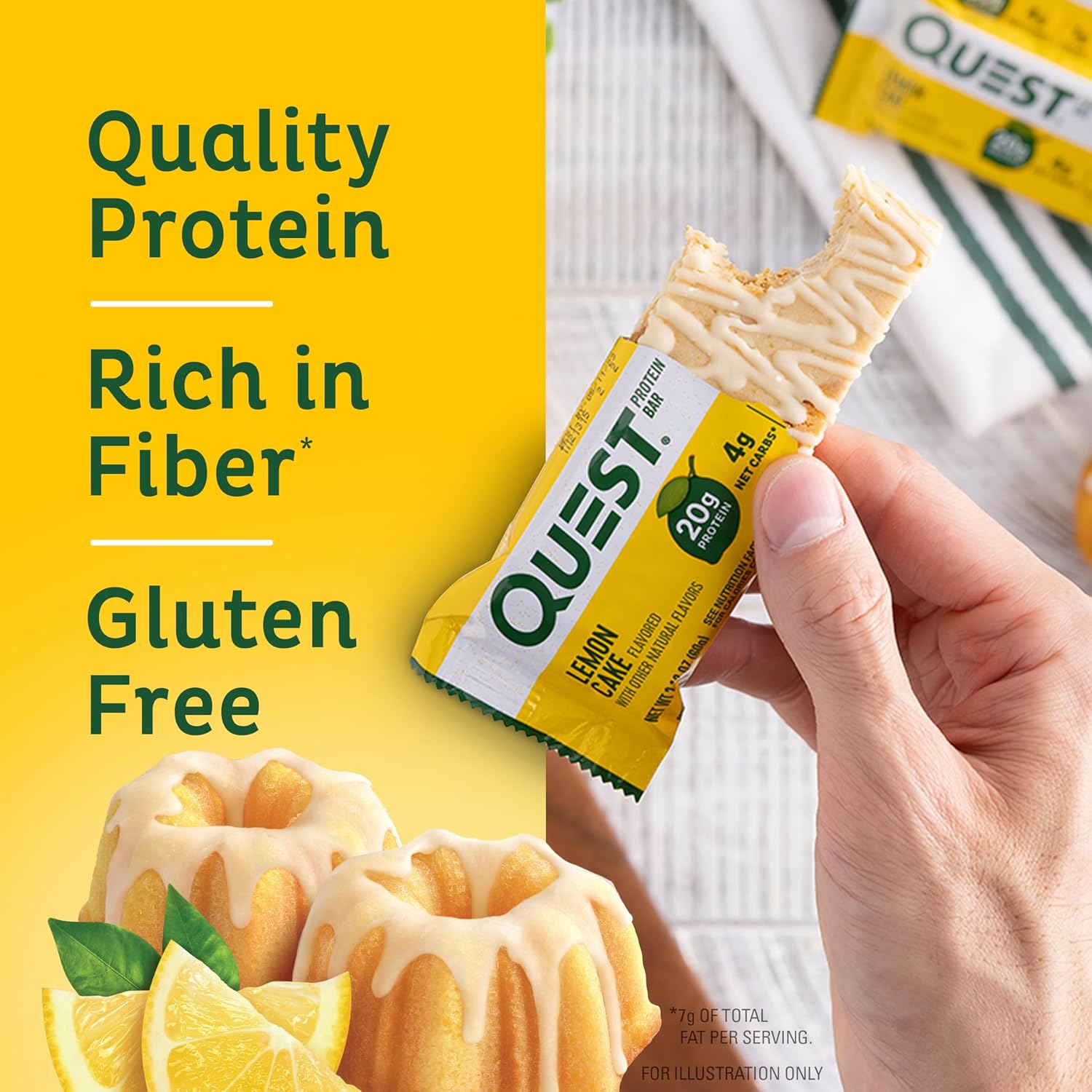 Quest Nutrition Blueberry Muffin Protein Bars, 20g Protein, Gluten Free