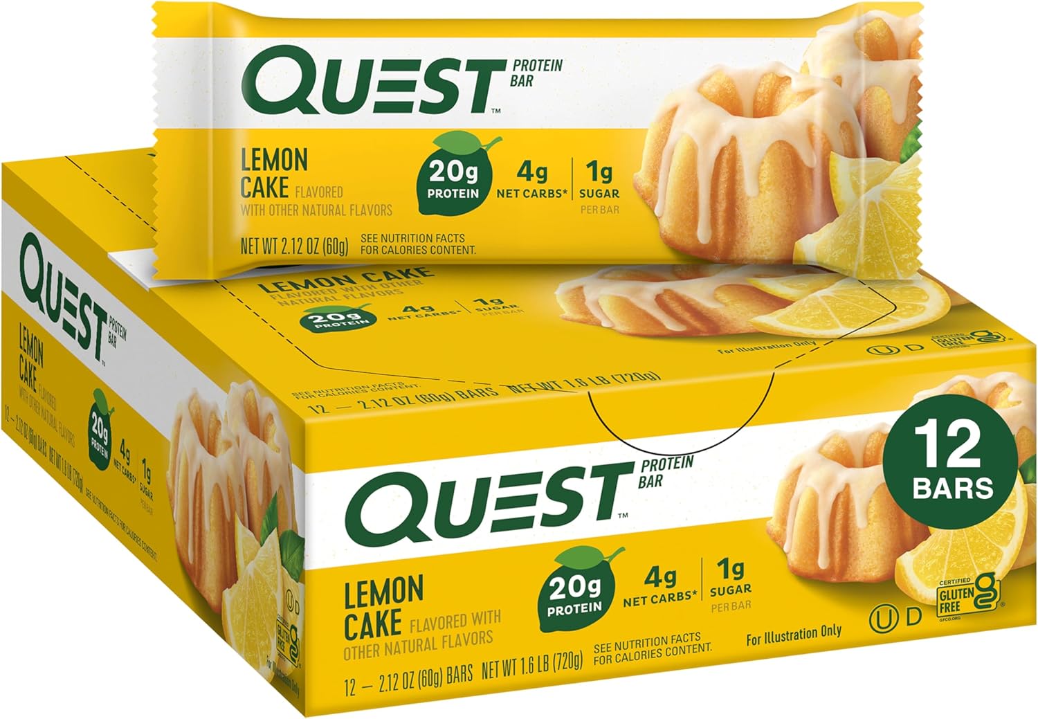 Quest Nutrition Blueberry Muffin Protein Bars, 20g Protein, Gluten Free