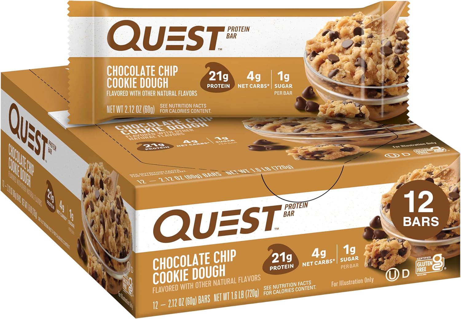 Quest Nutrition Blueberry Muffin Protein Bars, 20g Protein, Gluten Free
