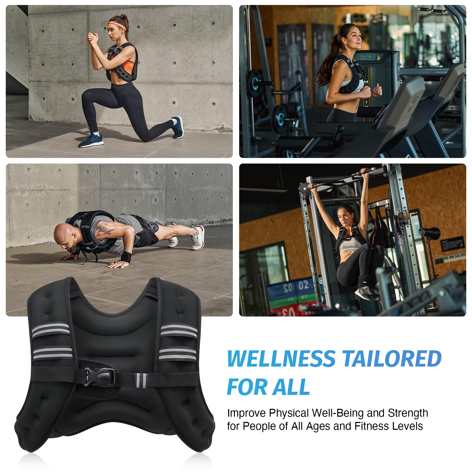 ZELUS Weighted Vest with Reflective Stripe