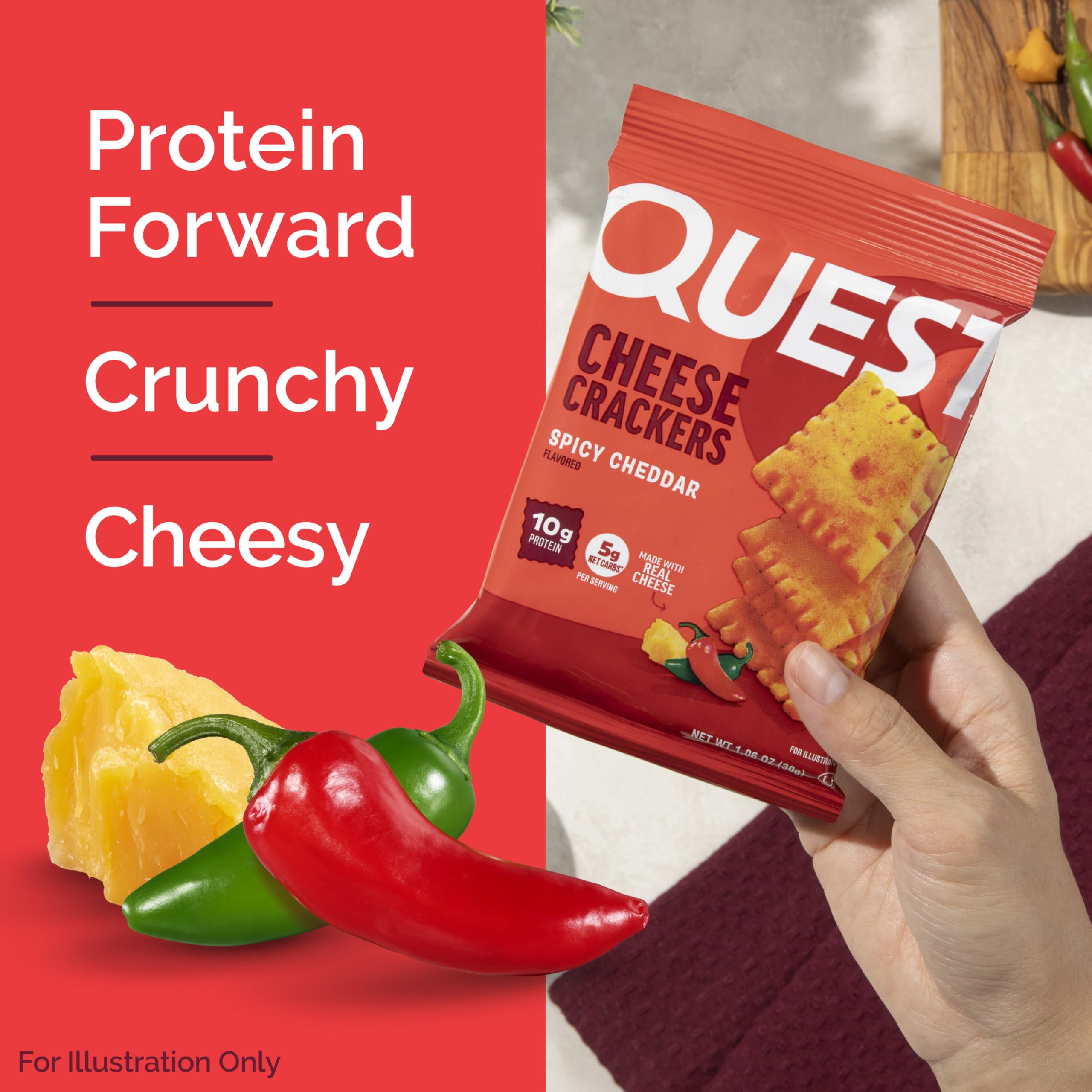 Quest Nutrition Cheese Crackers, 10g Protein, Made with Real Cheese