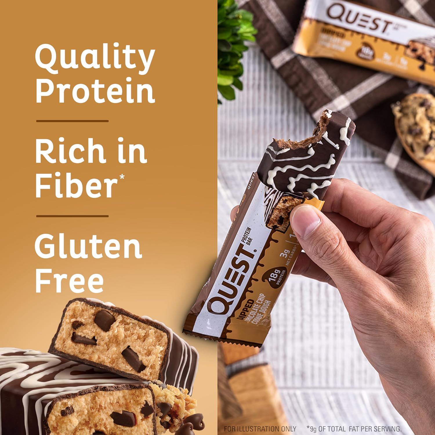 Quest Nutrition Blueberry Muffin Protein Bars, 20g Protein, Gluten Free