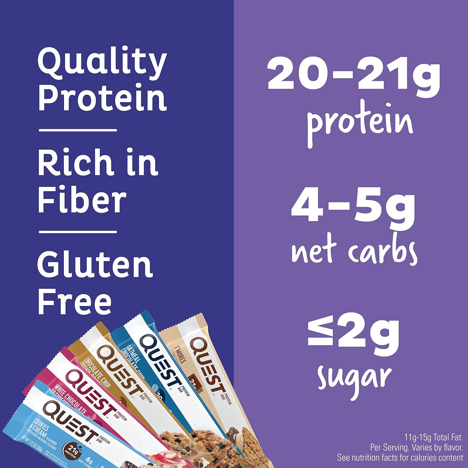 Quest Nutrition Blueberry Muffin Protein Bars, 20g Protein, Gluten Free