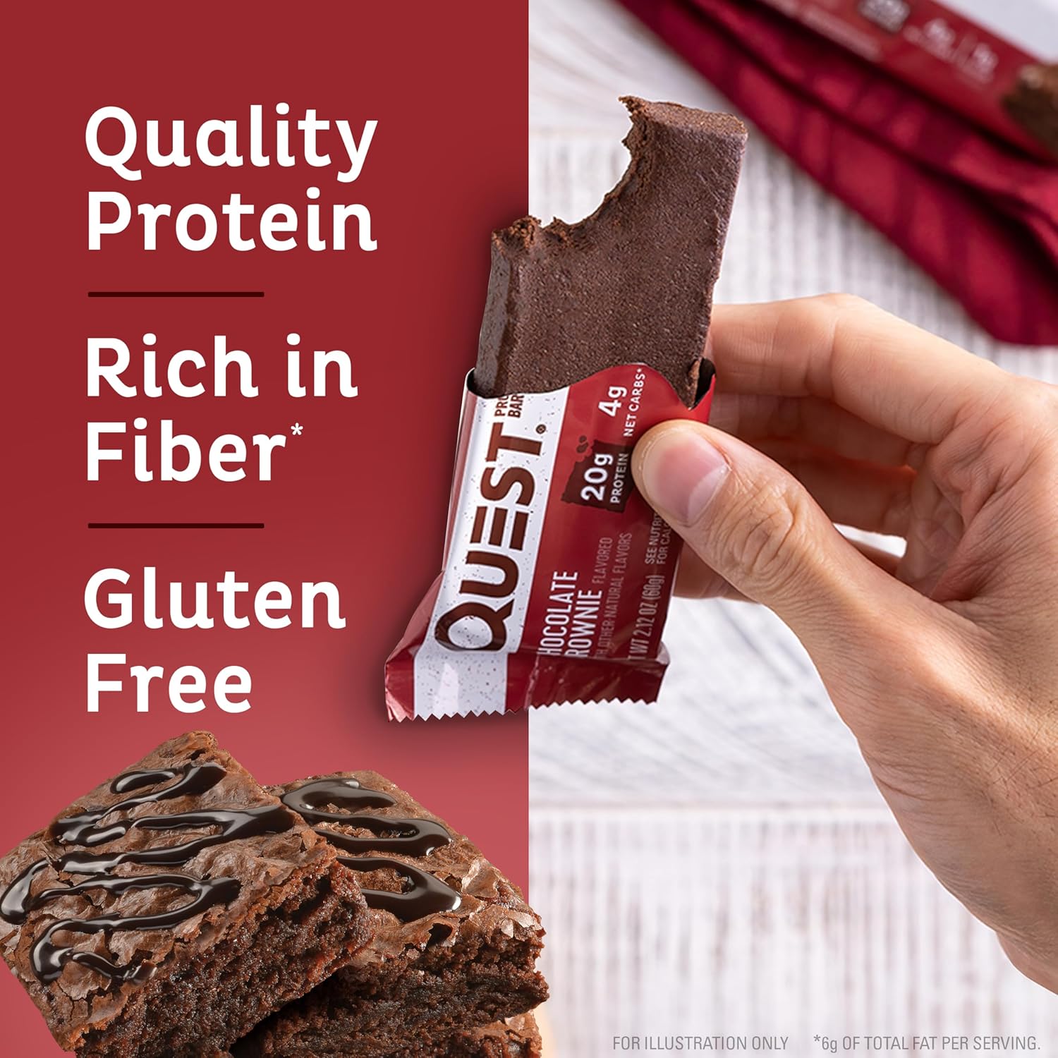 Quest Nutrition Blueberry Muffin Protein Bars, 20g Protein, Gluten Free
