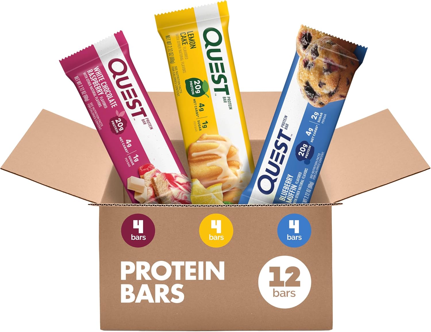 Quest Nutrition Blueberry Muffin Protein Bars, 20g Protein, Gluten Free