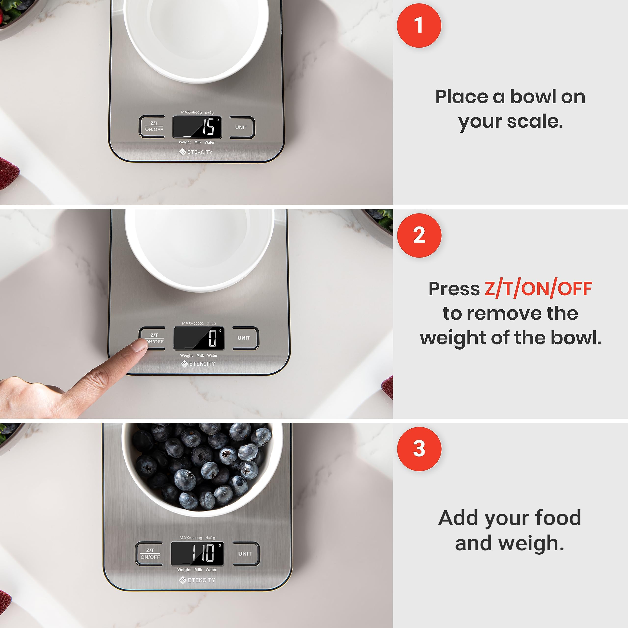 Etekcity Food Kitchen Scale, Digital Grams and Ounces