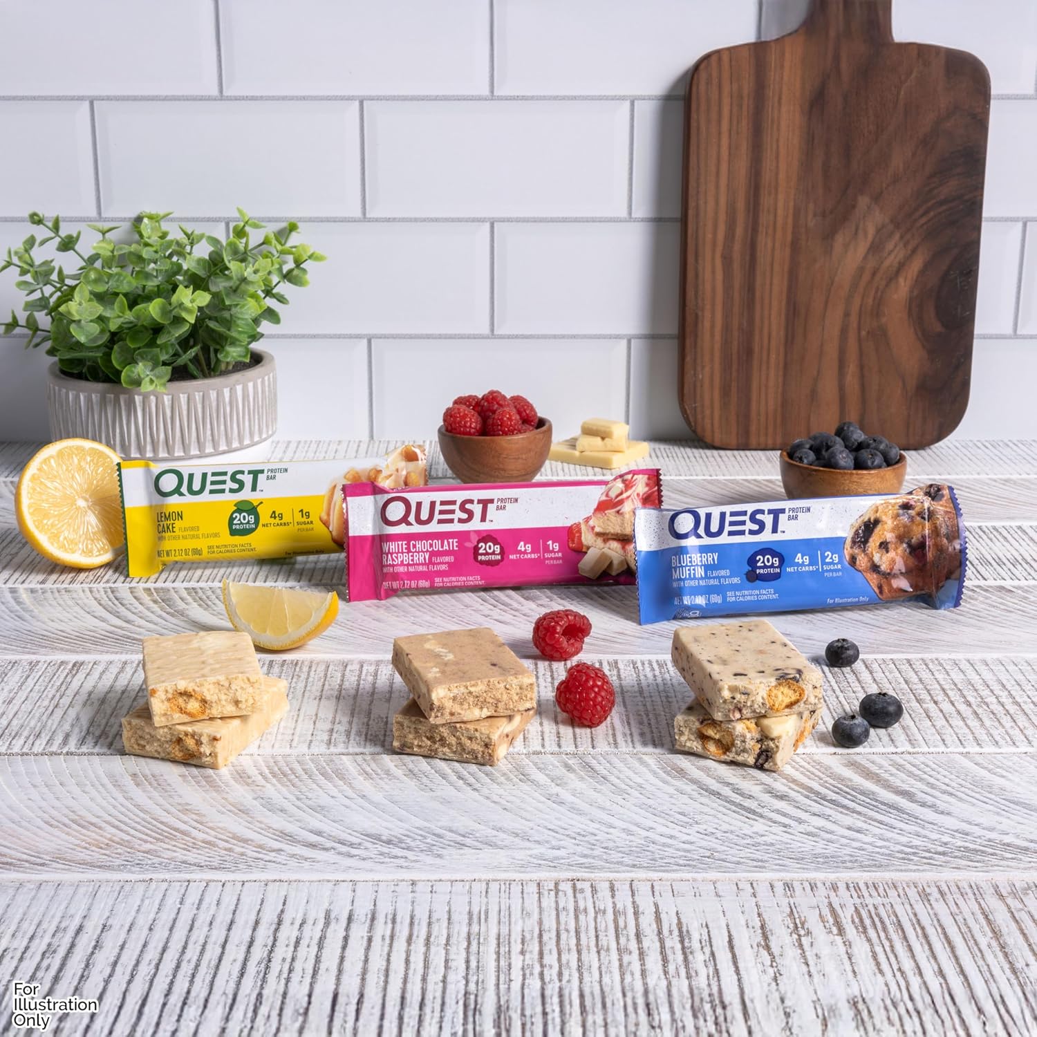 Quest Nutrition Blueberry Muffin Protein Bars, 20g Protein, Gluten Free