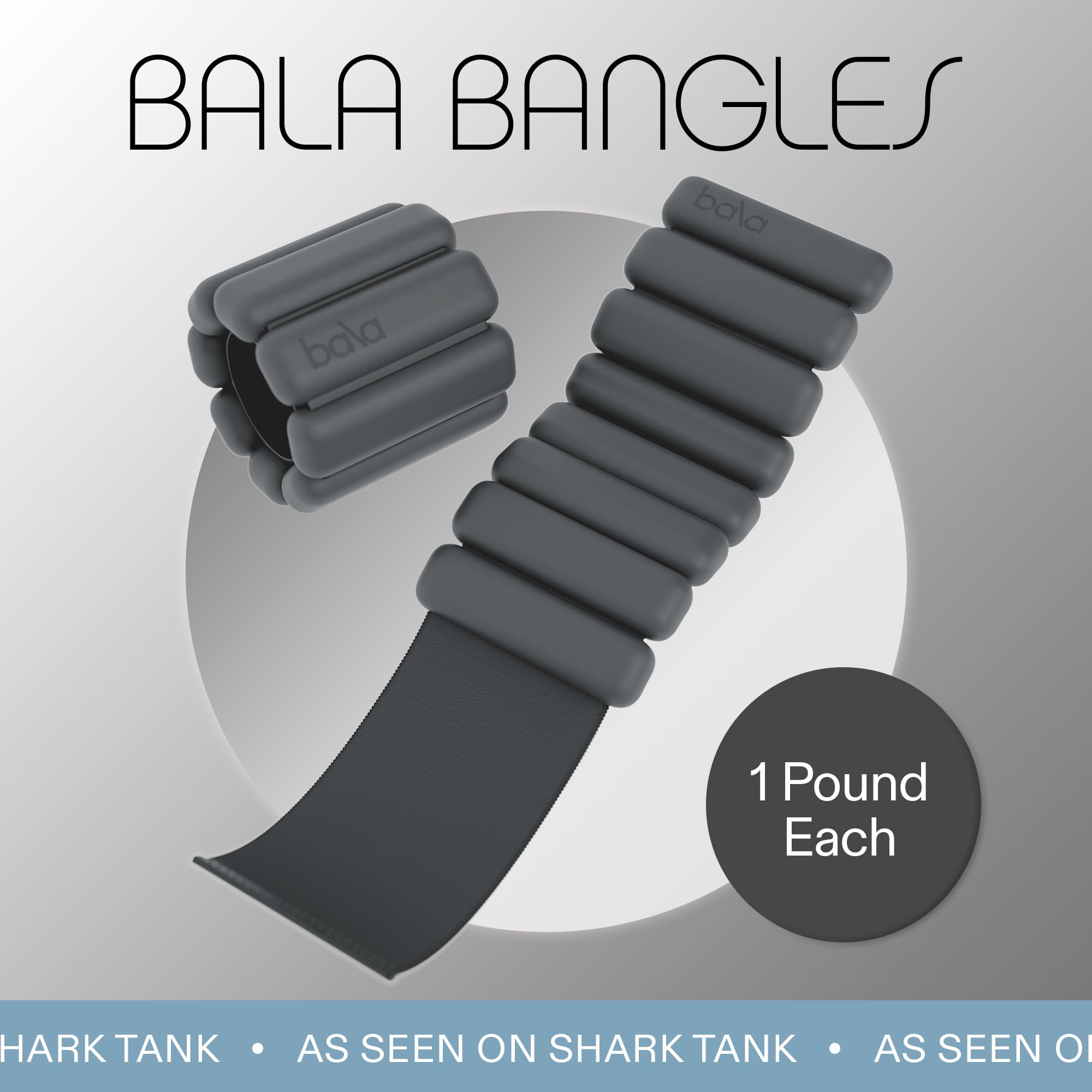 Bala Bangles Wrist & Ankle Weights for Women & Men - Adjustable Silicone
