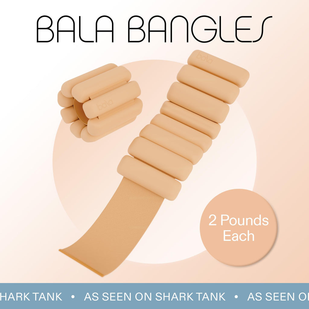 Bala Bangles Wrist & Ankle Weights for Women & Men - Adjustable Silicone