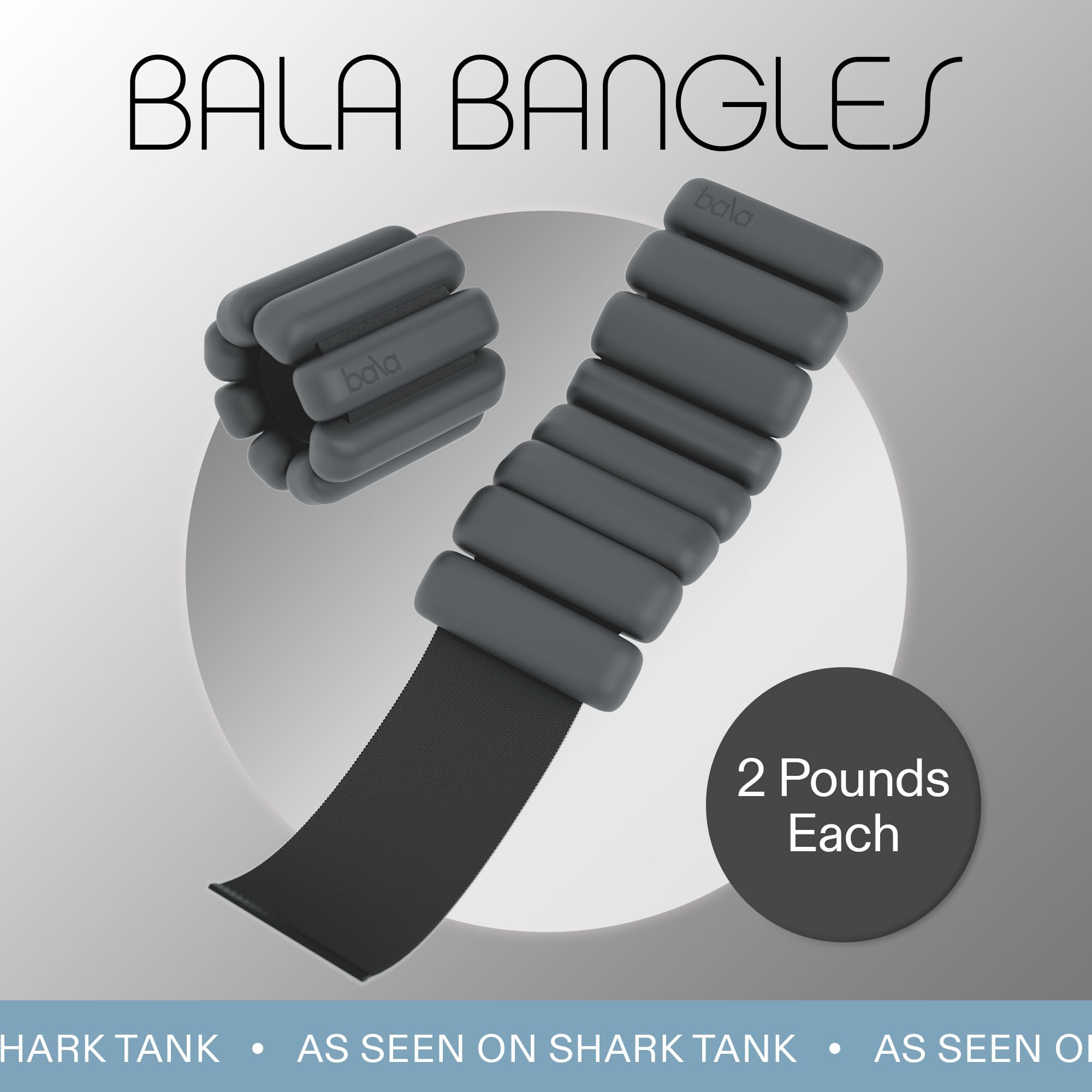 Bala Bangles Wrist & Ankle Weights for Women & Men - Adjustable Silicone