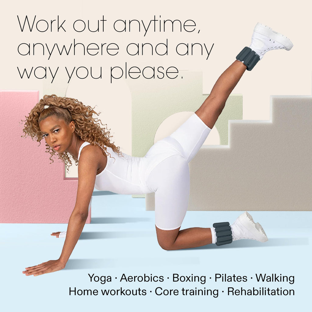 Bala Bangles Wrist & Ankle Weights for Women & Men - Adjustable Silicone