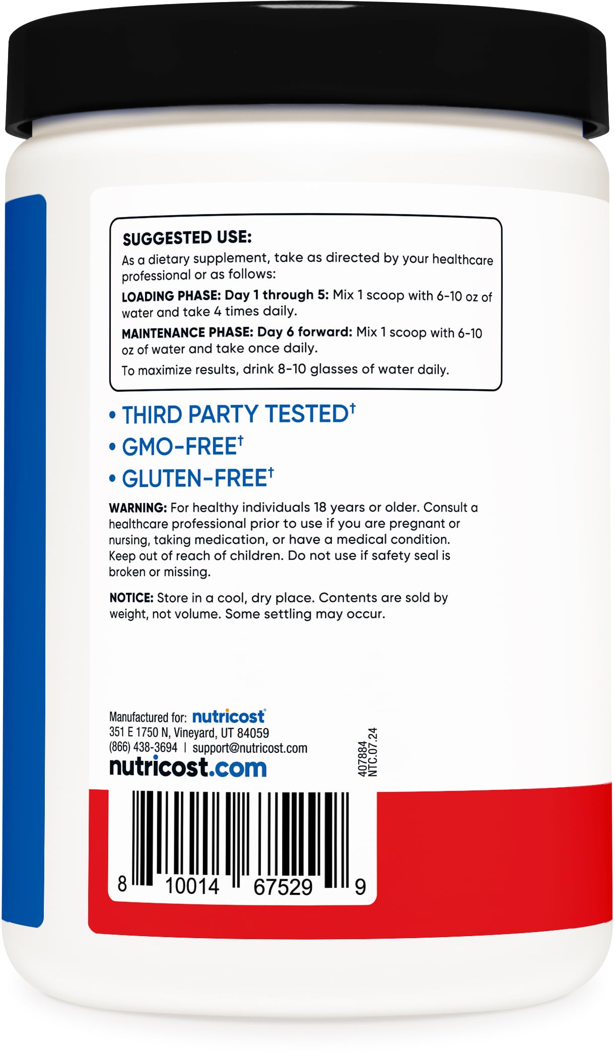Nutricost Creatine Monohydrate Micronized Powder 500G - 100 Servings