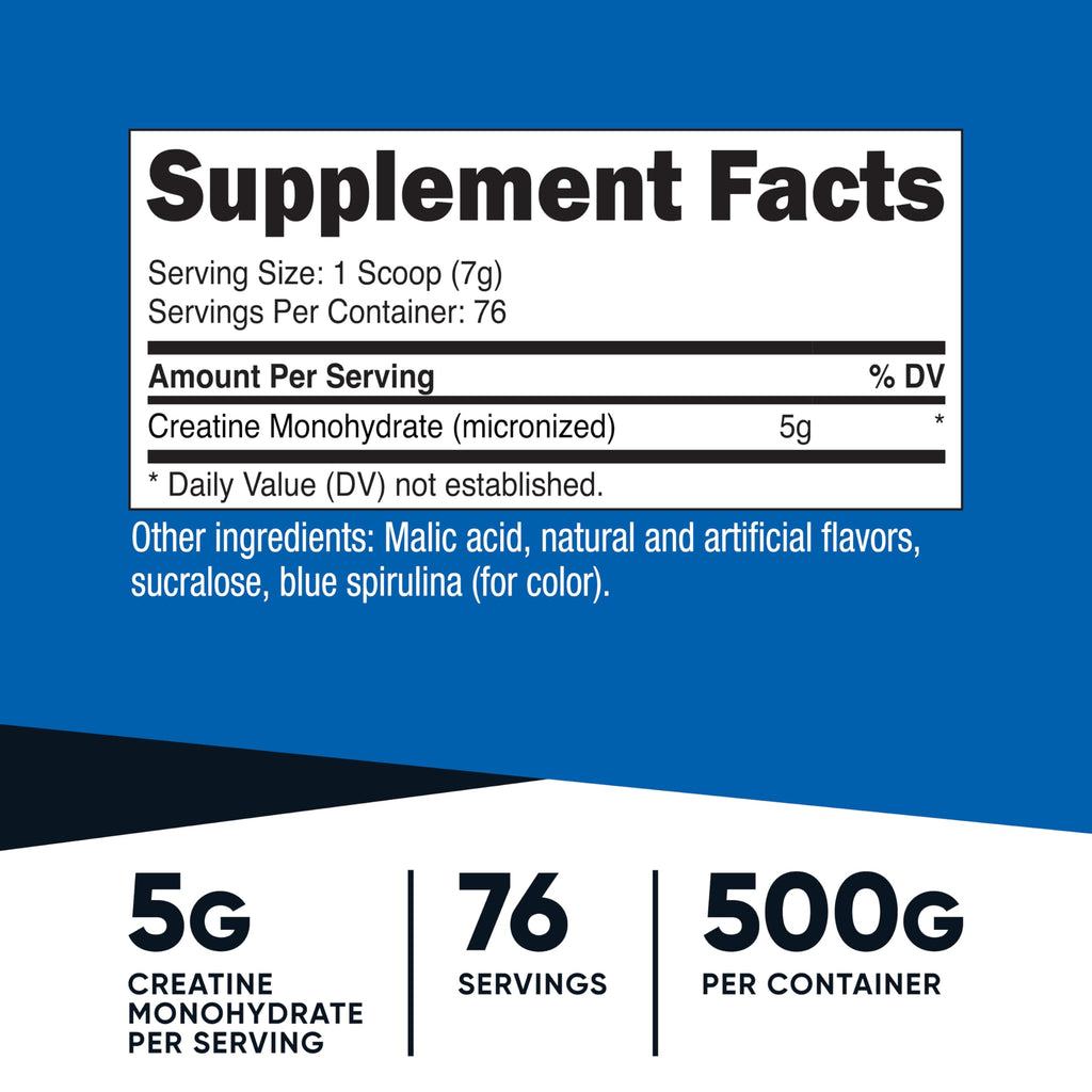Nutricost Creatine Monohydrate Micronized Powder 500G - 100 Servings