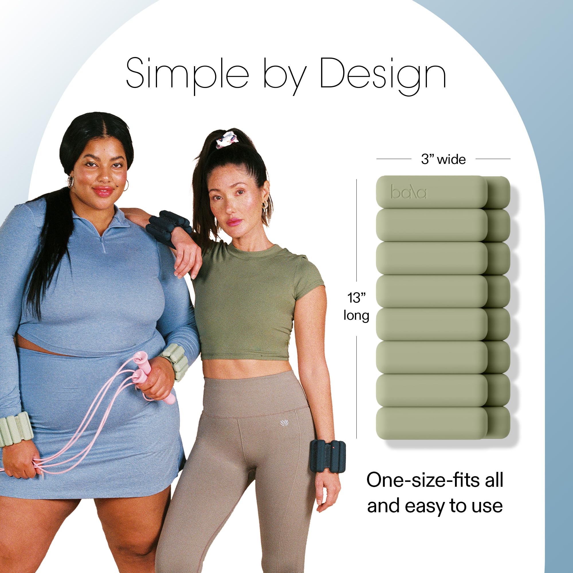 Bala Bangles Wrist & Ankle Weights for Women & Men - Adjustable Silicone
