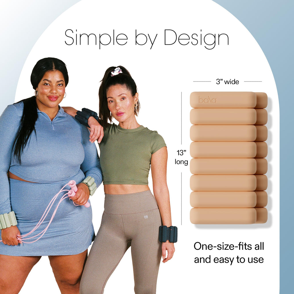 Bala Bangles Wrist & Ankle Weights for Women & Men - Adjustable Silicone