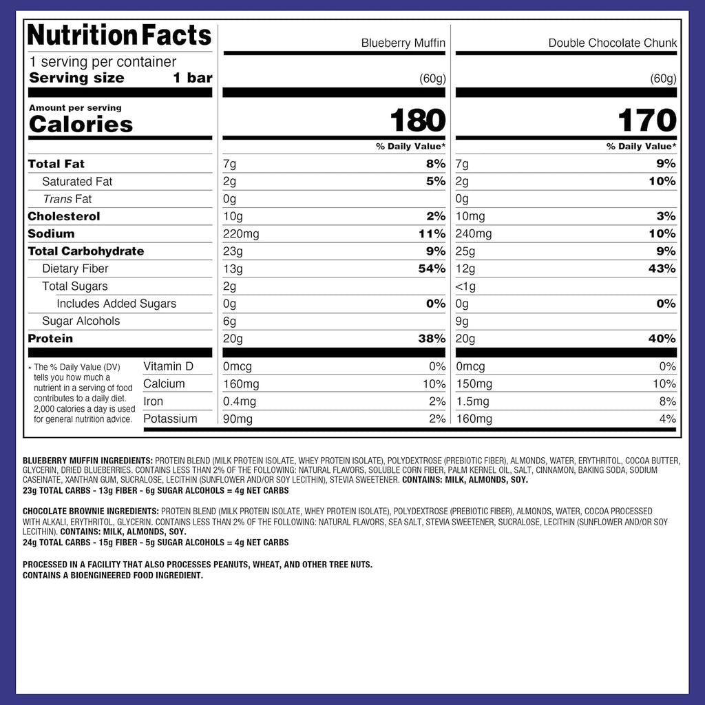 Quest Nutrition Blueberry Muffin Protein Bars, 20g Protein, Gluten Free