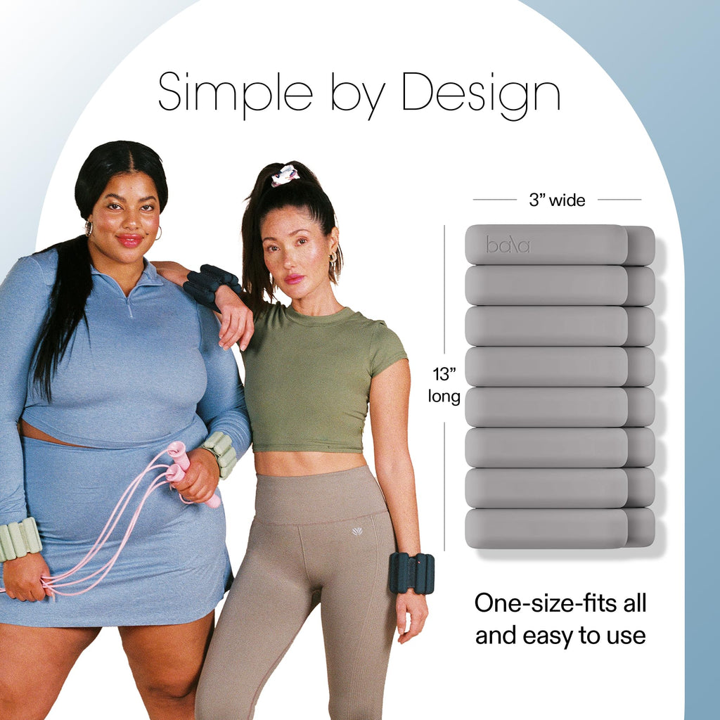 Bala Bangles Wrist & Ankle Weights for Women & Men - Adjustable Silicone
