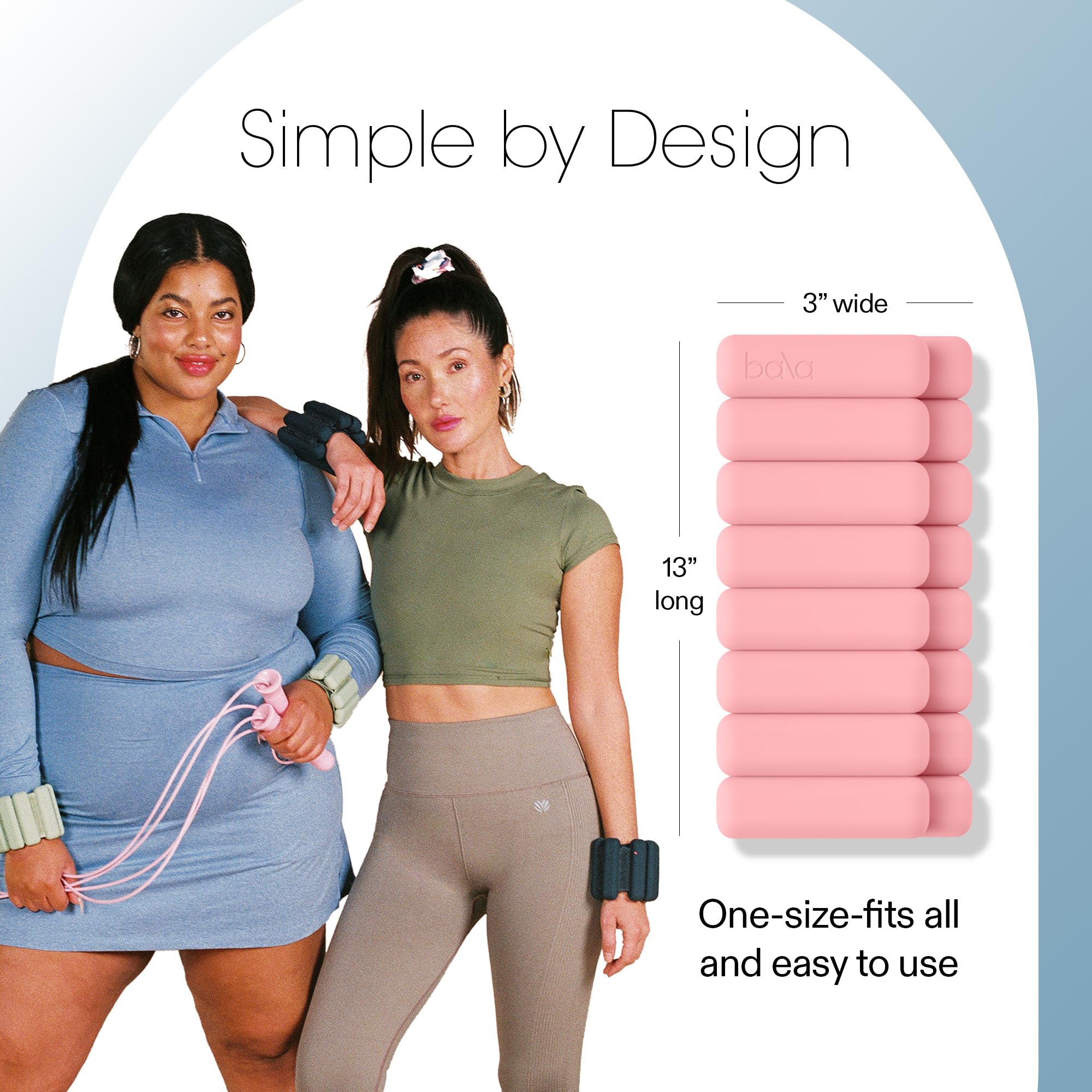Bala Bangles Wrist & Ankle Weights for Women & Men - Adjustable Silicone