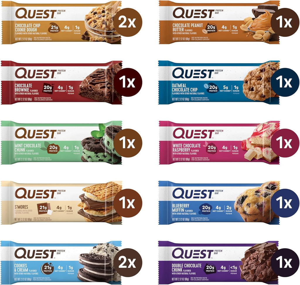 Quest Nutrition Blueberry Muffin Protein Bars, 20g Protein, Gluten Free